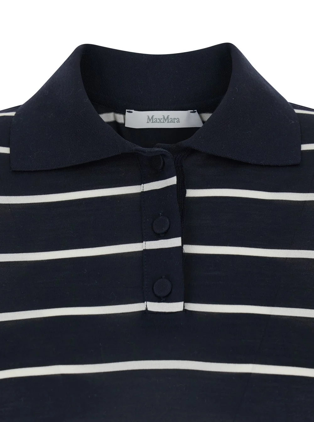Max Mara Women’s Silk Polo Mini Top with Short Button Front - Image 3