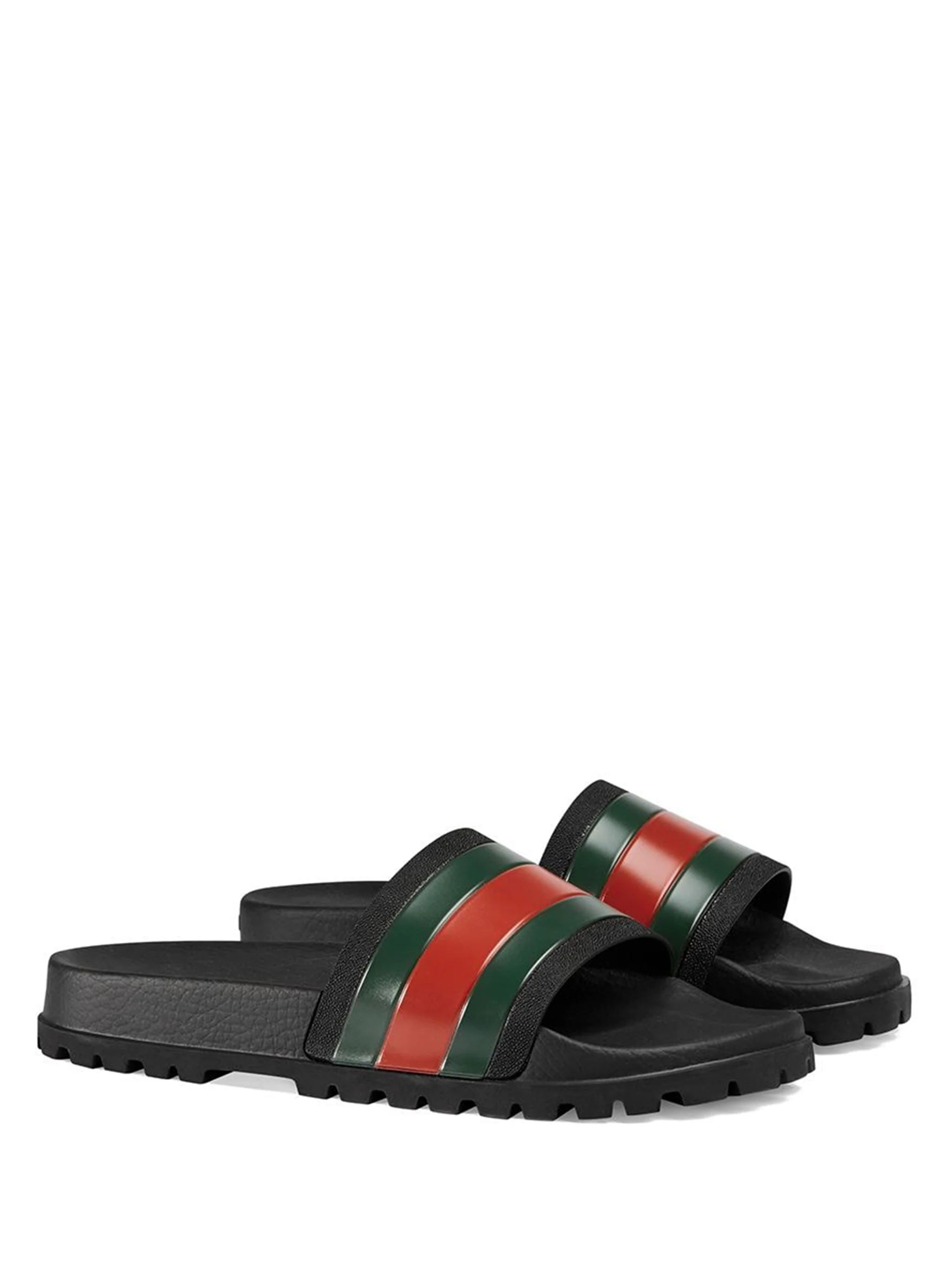 Men's Gucci Web Rubber Sandals with Molded Footbed - Image 2