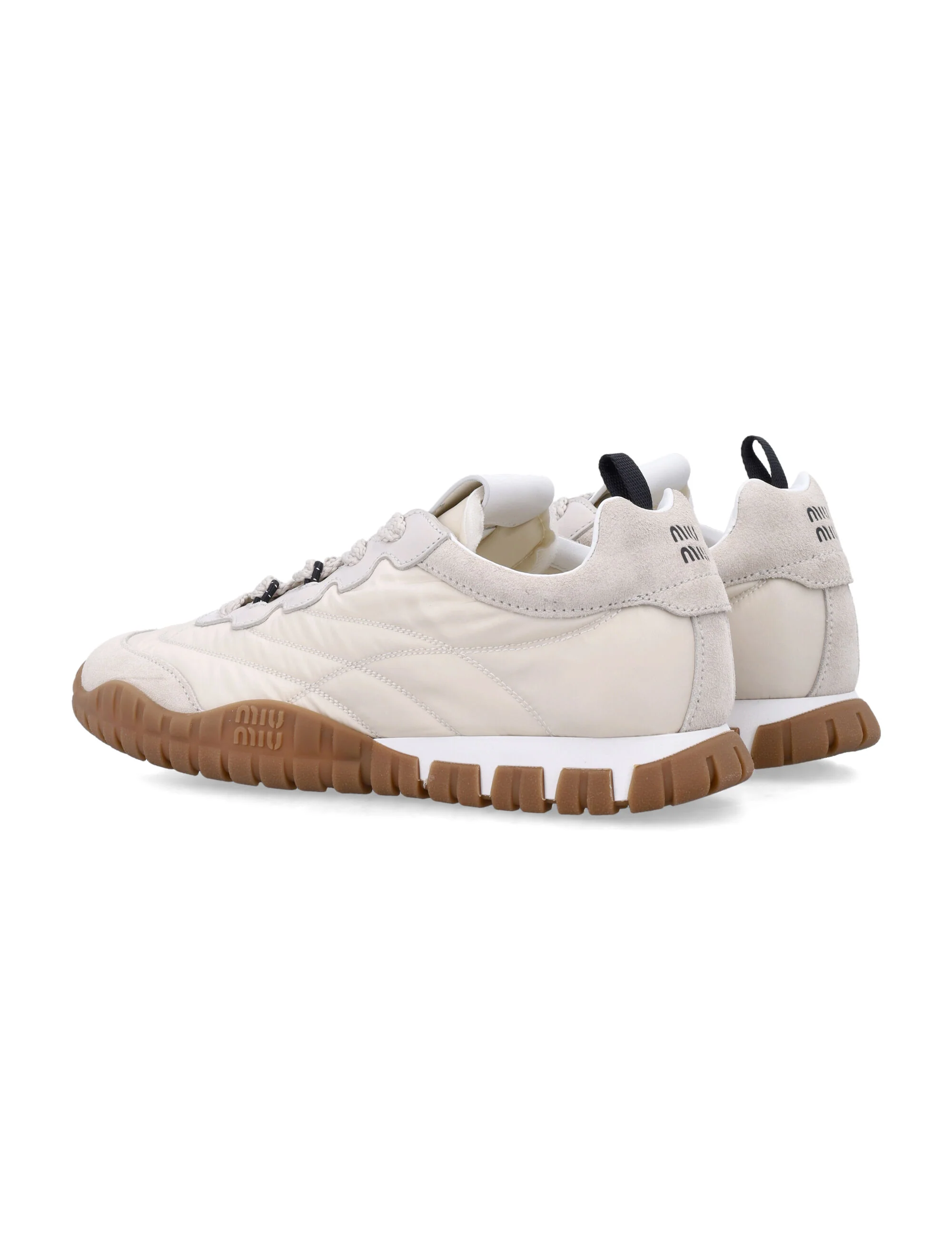 Miu Miu Tyre-Inspired Technical Fabric Sneaker with Suede Inserts for Women - Image 4