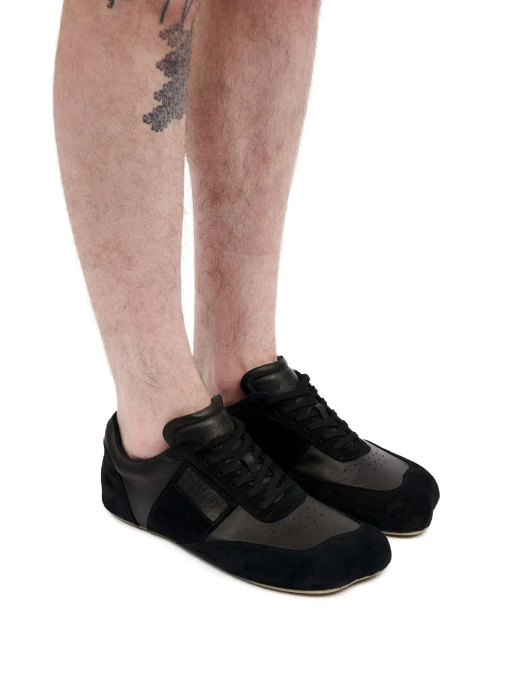 MM6 MAISON MARGIELA Calf Leather Slim Sneakers - Image 3