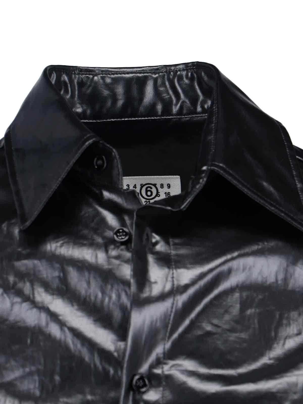 Mm6 Maison Margiela Men’s Linen Shirt with Polyurethane Coating - Image 4