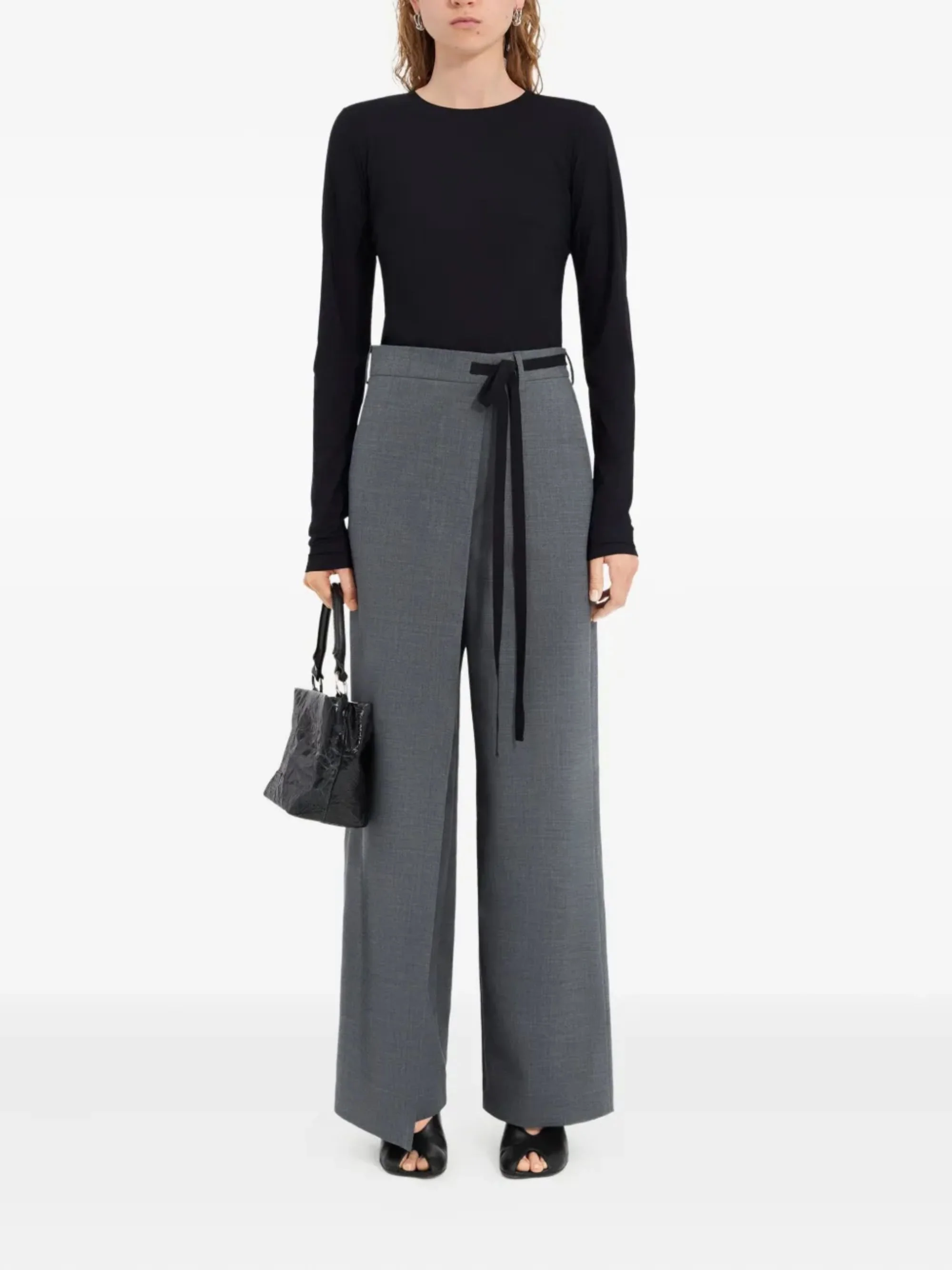 MM6 Maison Margiela Tie Detail Tailored Trousers - Image 2