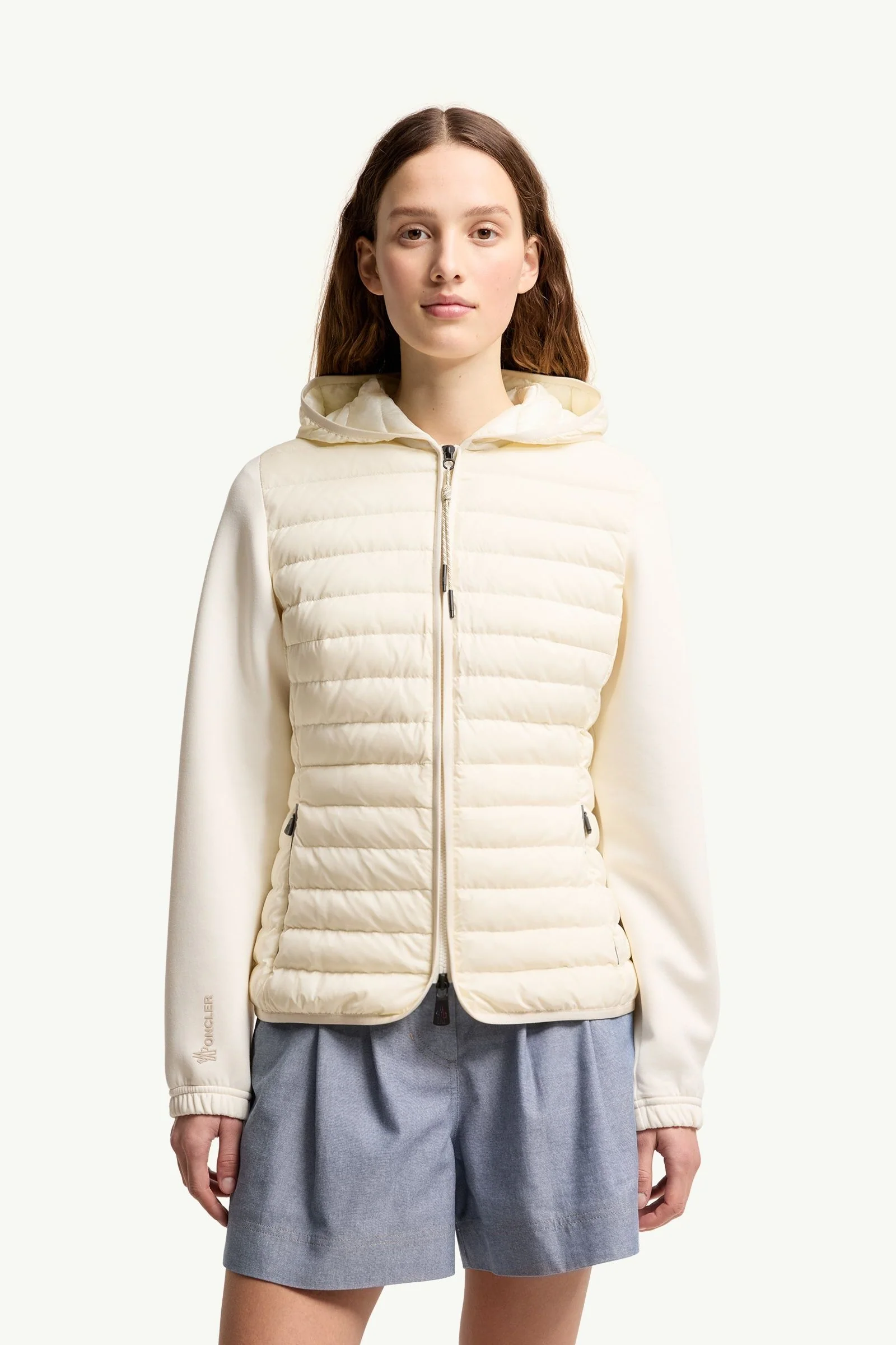 Moncler Down-Filled Long Hooded Puffer Jacket with Adjustable Hood, Zip Front & Reflective Details - Image 2