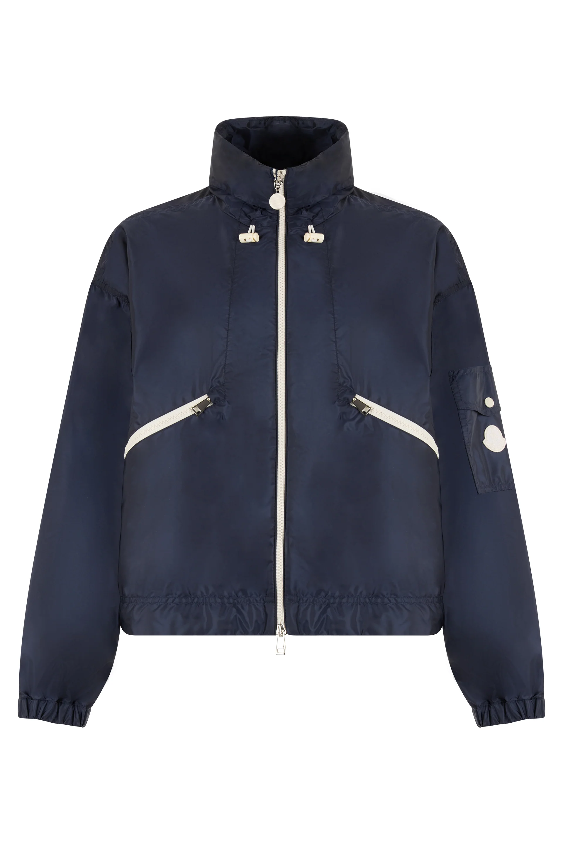 Moncler Lightweight Water-Resistant Zip Jacket with High Collar