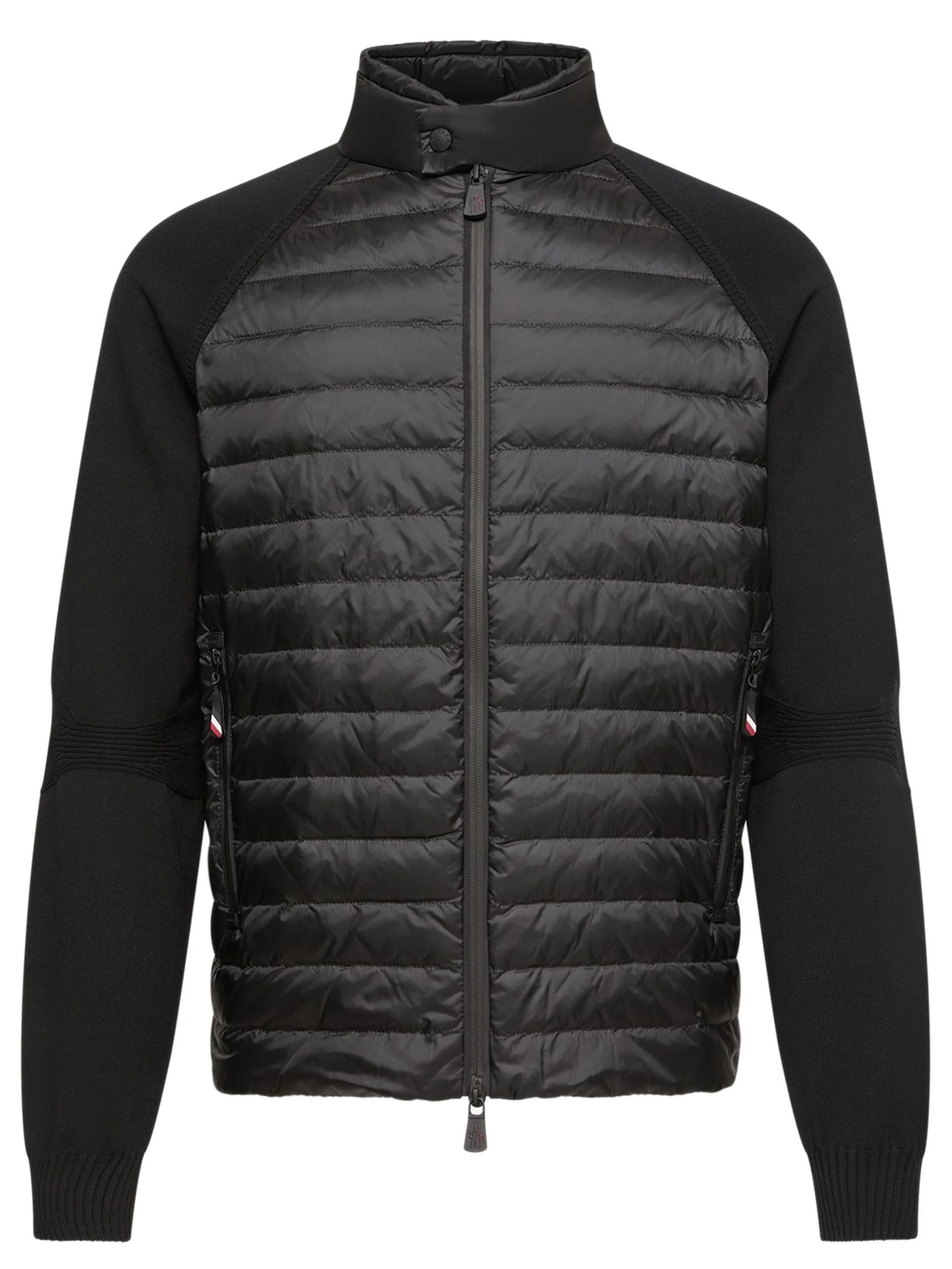 Moncler Men’s Down-Filled Long-Season Front Jacket with Zip Pockets & Jacquard Logo