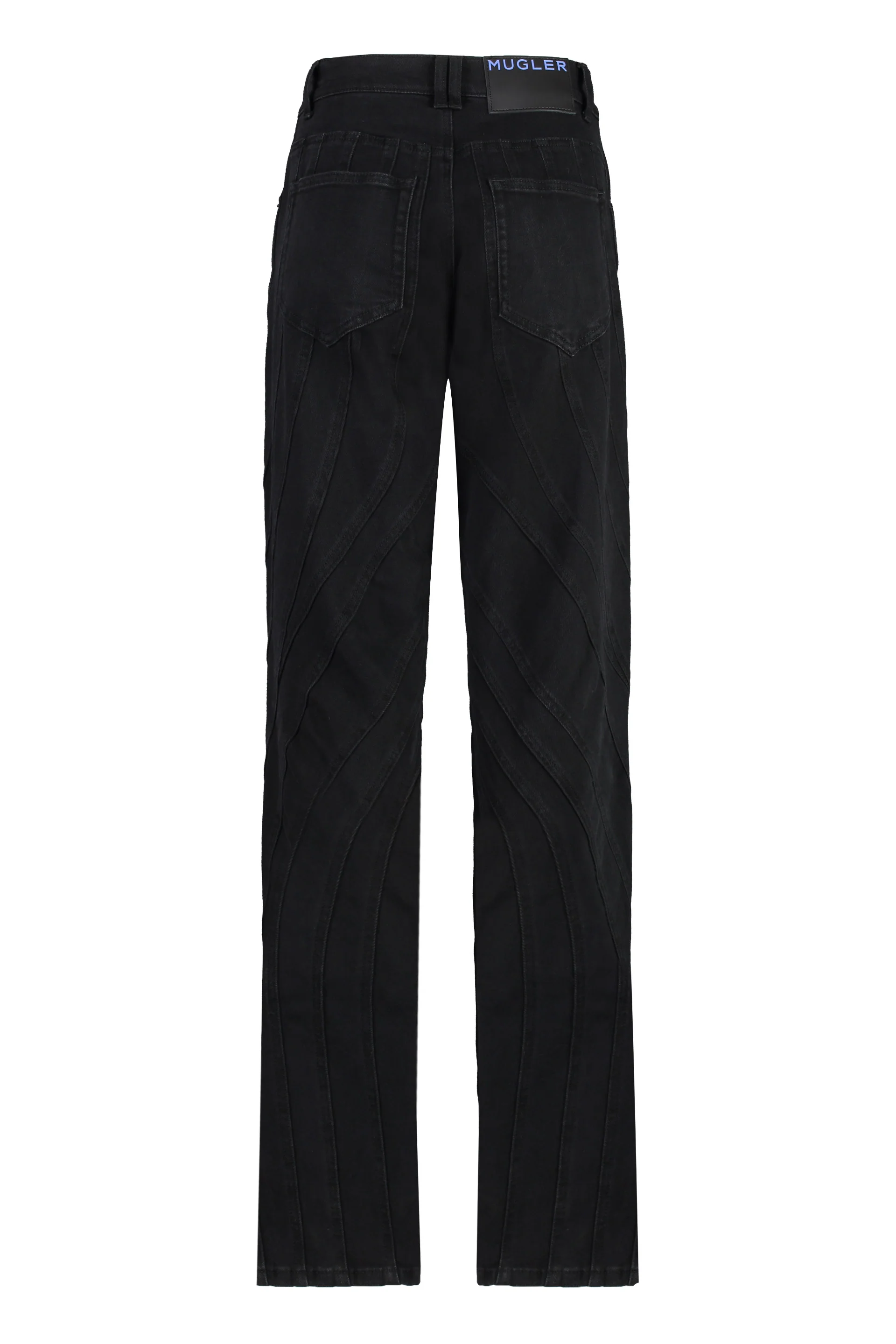 Mugler 5-Pocket Straight-Leg Jeans with Engraved Logo Hardware - Image 2