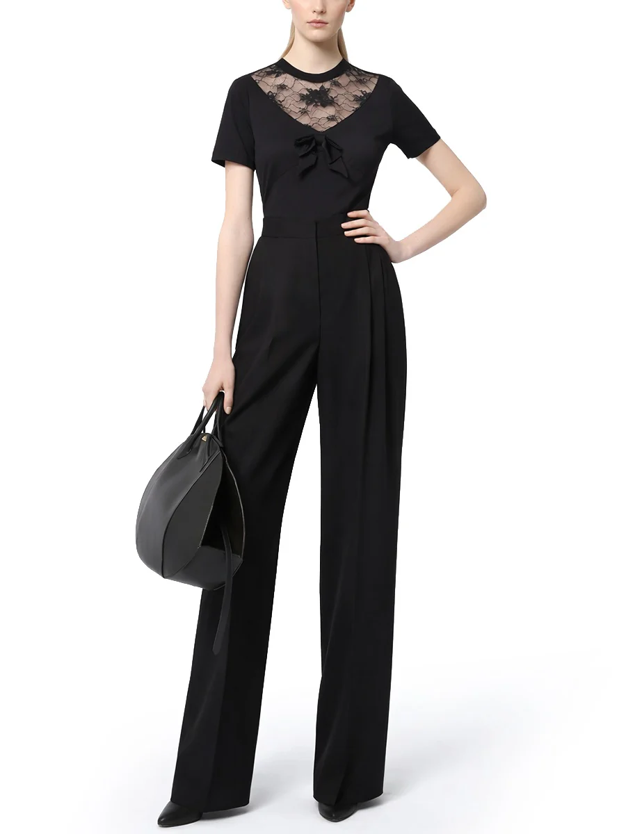 NINA RICCI Bow Lace-inserts Short-sleeves T-shirt - Image 3