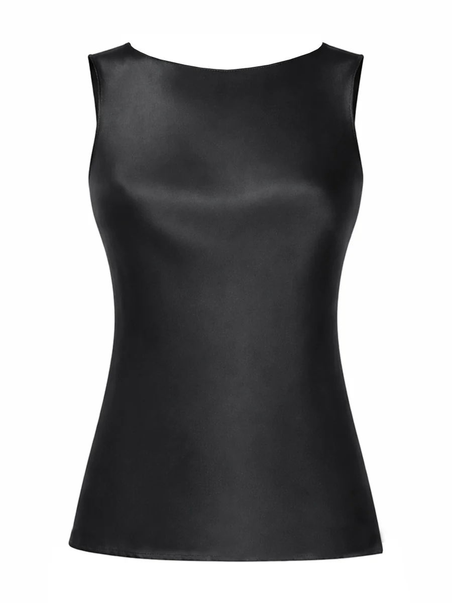 NINA RICCI Halterneck Drapped Silk Satin Top