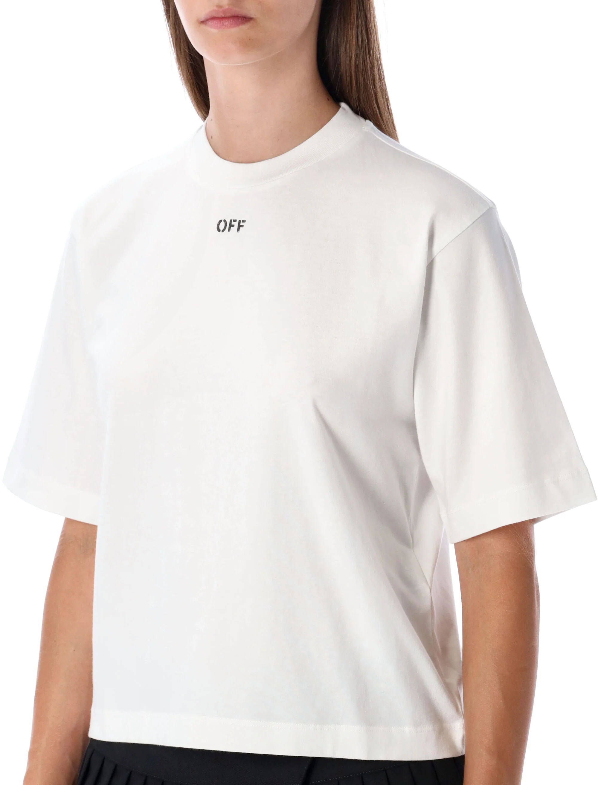 Off-White Embroidered Flowers Boxy Logo Tee - Image 3
