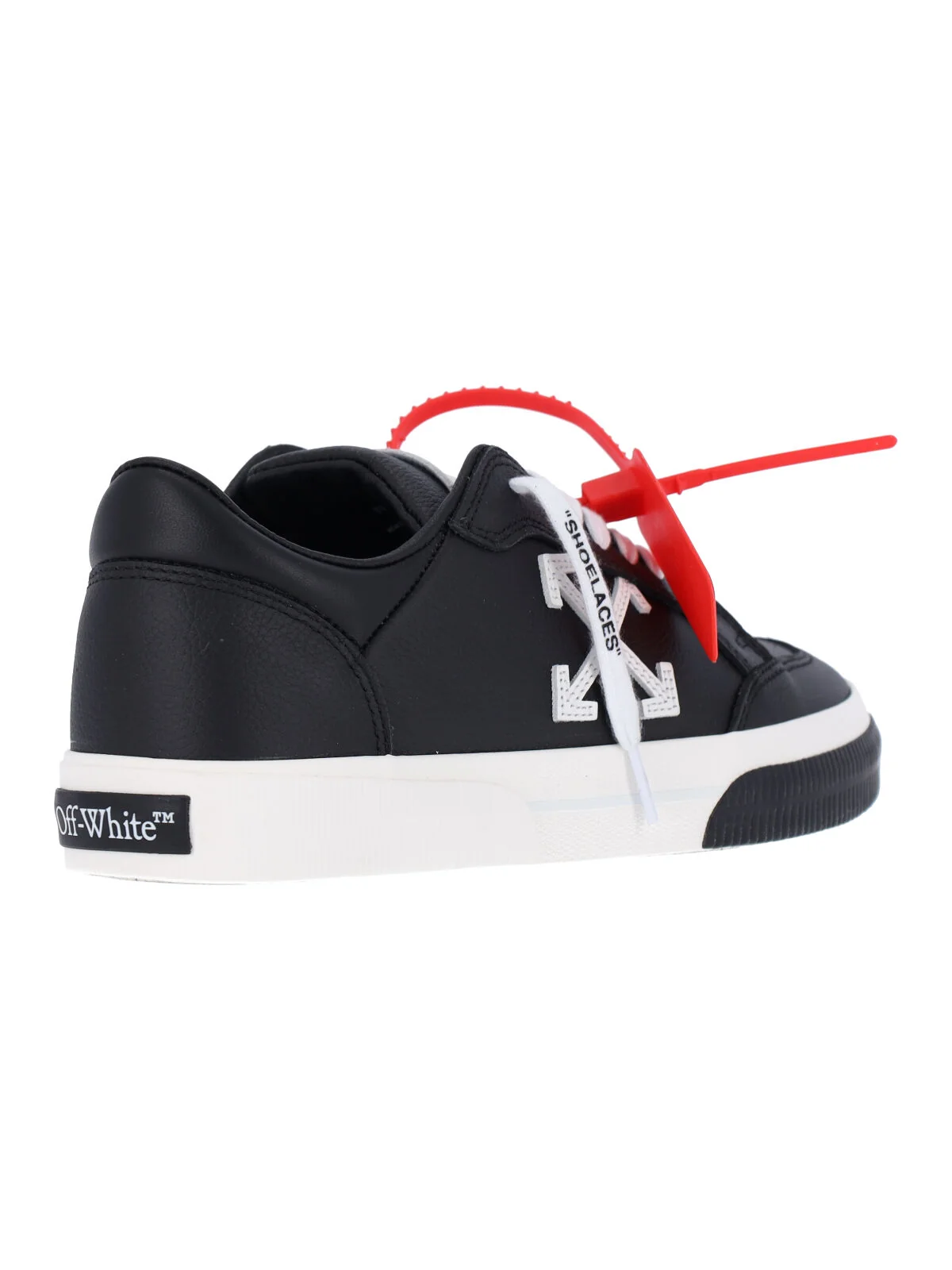 Off-white Leather & Cotton Sneakers with Rubber Sole - Image 4