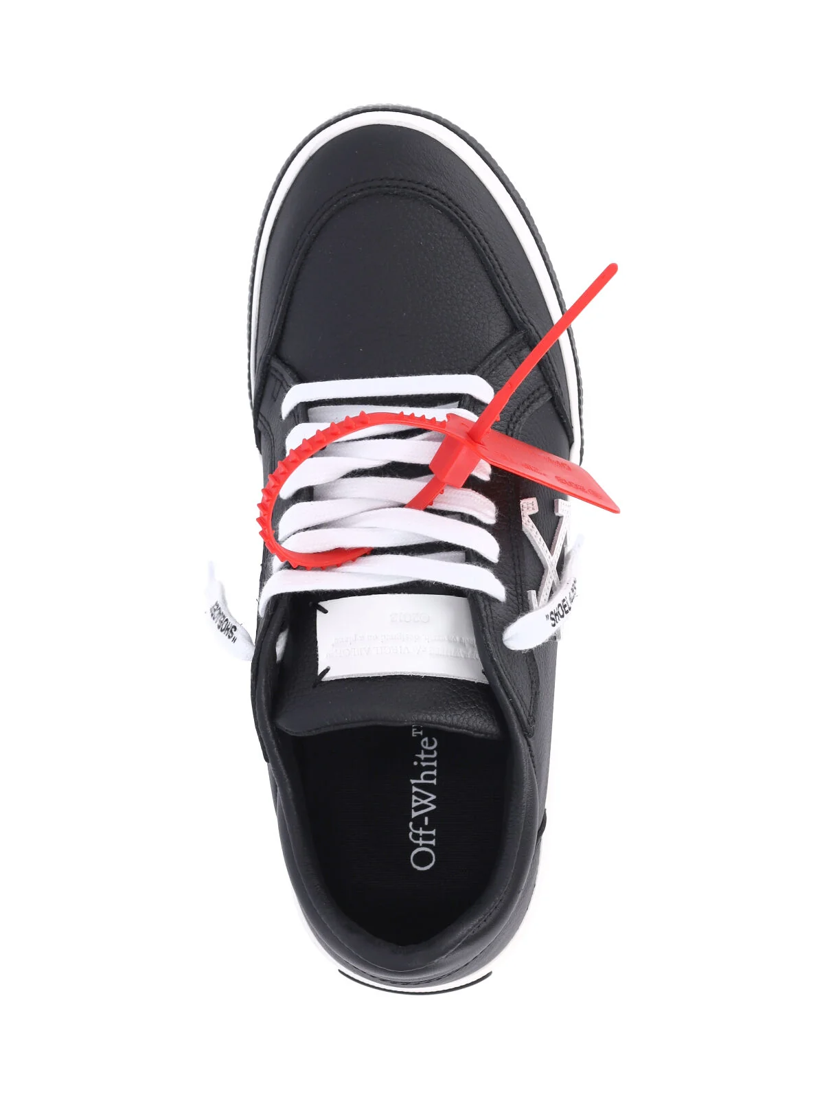 Off-white Leather & Cotton Sneakers with Rubber Sole - Image 5