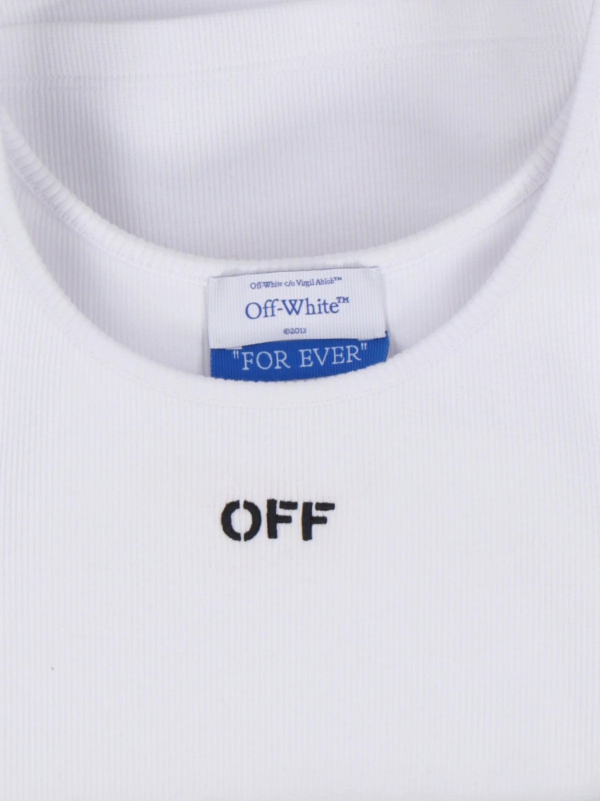 Off-white Stretch Cotton-Blend Jersey Top - Image 3