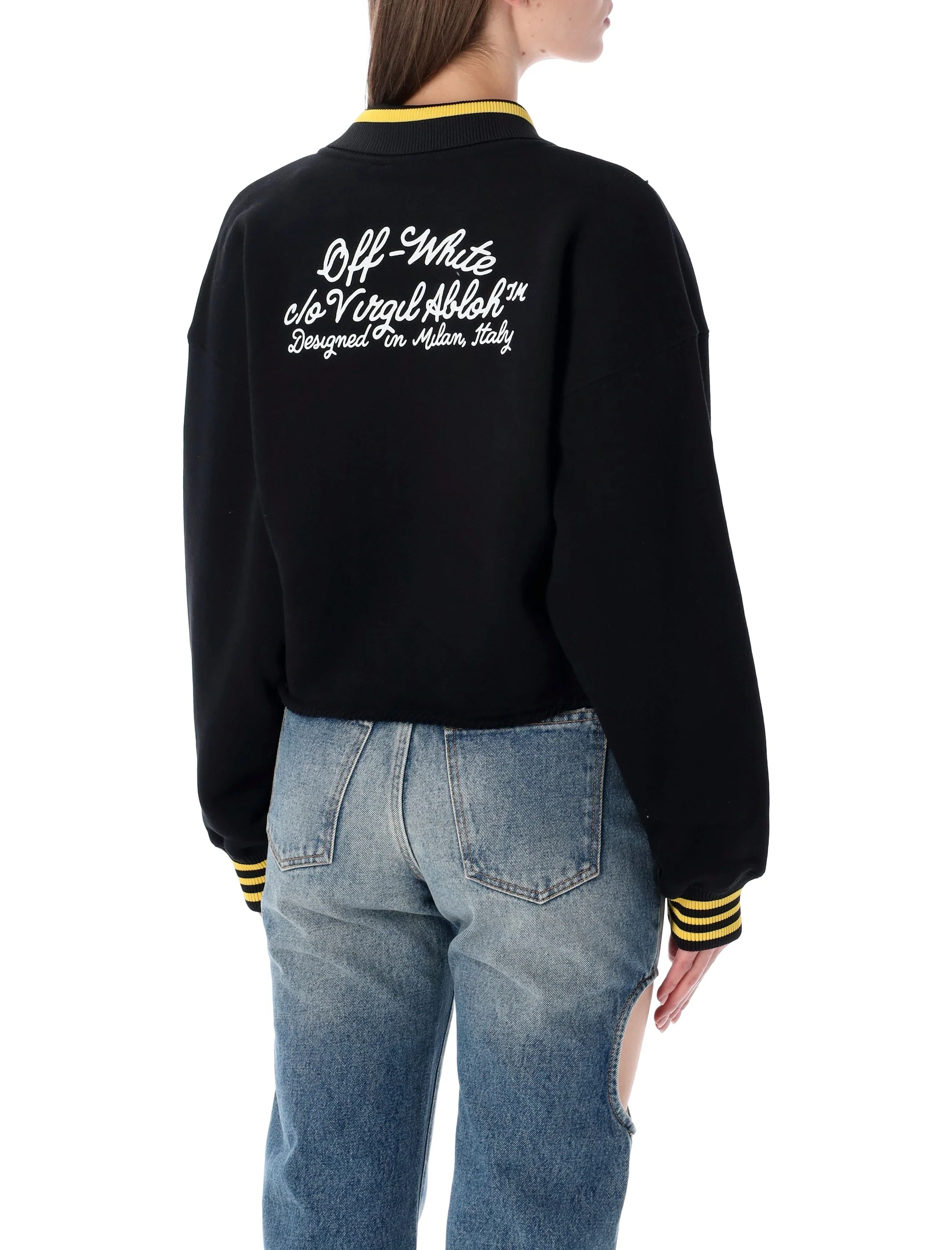 Off-White V-neck Cropped Polo - Image 2
