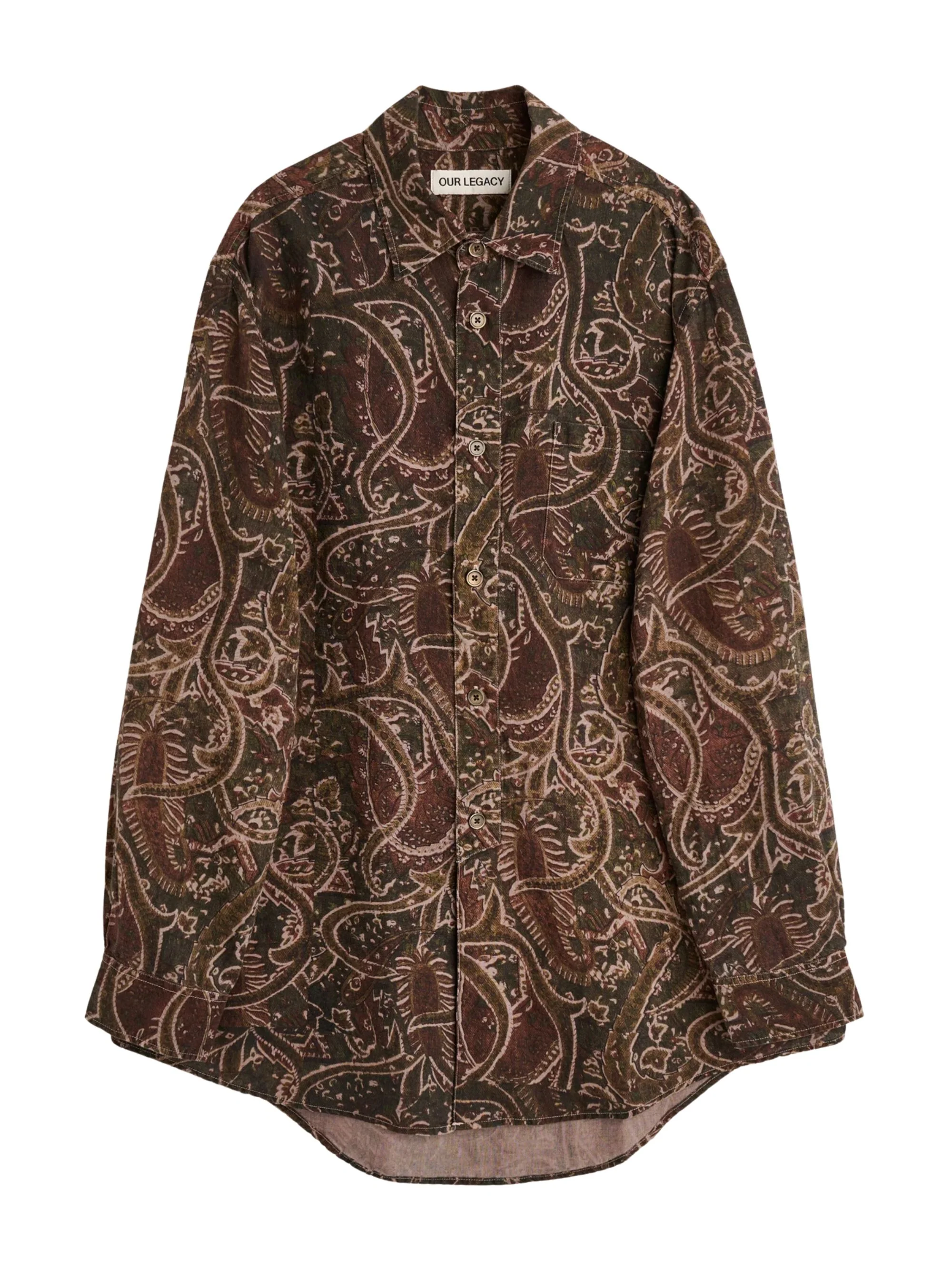 Our Legacy Button-Fastening Snake Print Long Sleeve Shirt