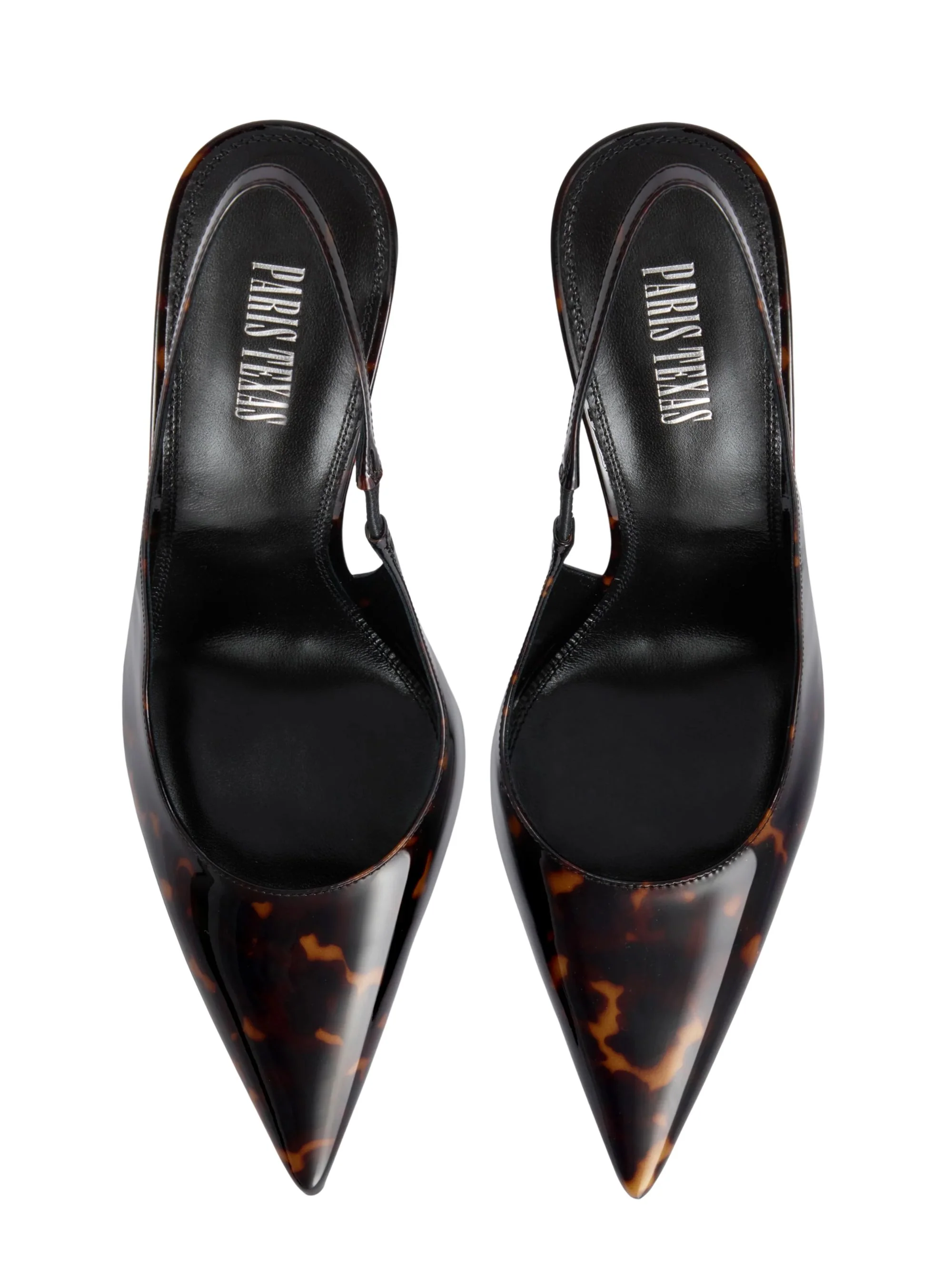 Paris Texas Lidia Tortoiseshell-Effect Leather Slingback Pumps with Patent Leather Sole & 105 mm Heel - Image 5