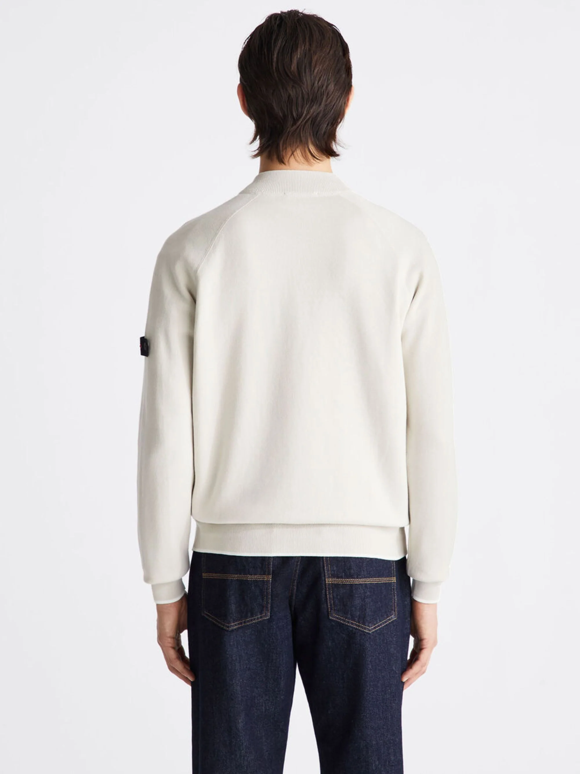 Peuterey Zip Fastening Raglan Sleeve Sweatshirt with Logo Patch and Ribbed Cuffs - Image 4