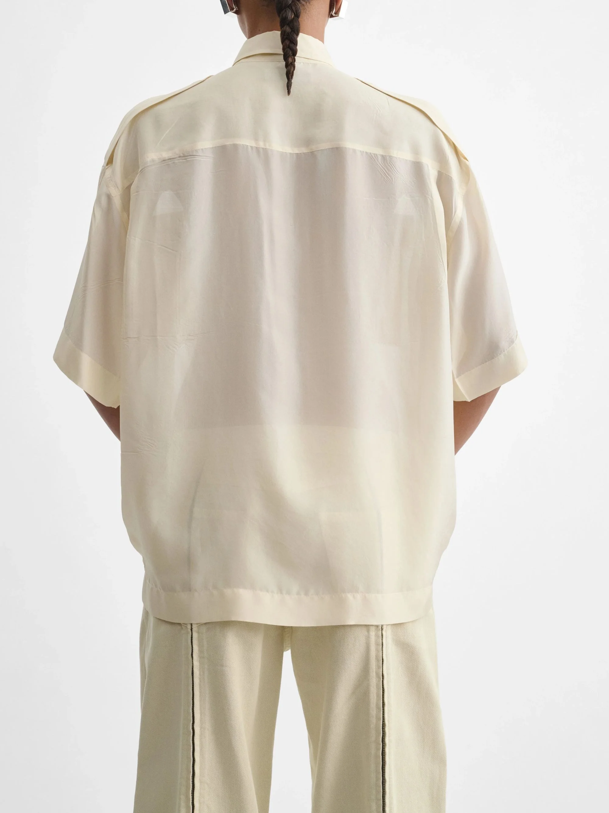 Phoebe Philo Silk Utility Lite Shirt with Short Sleeves - Image 5