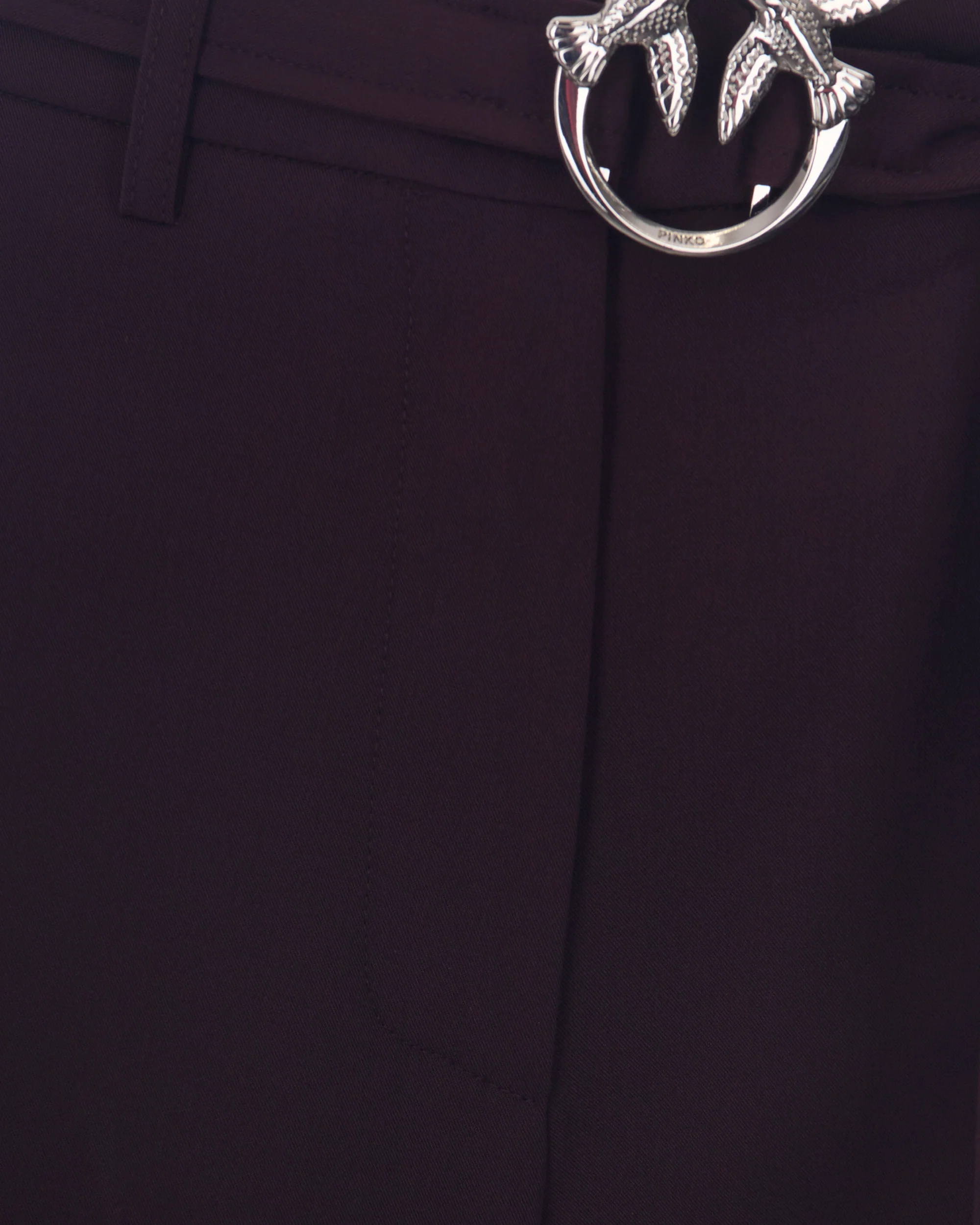 Pinko Bordeaux Scuro Satin-Feel Trousers - Image 3