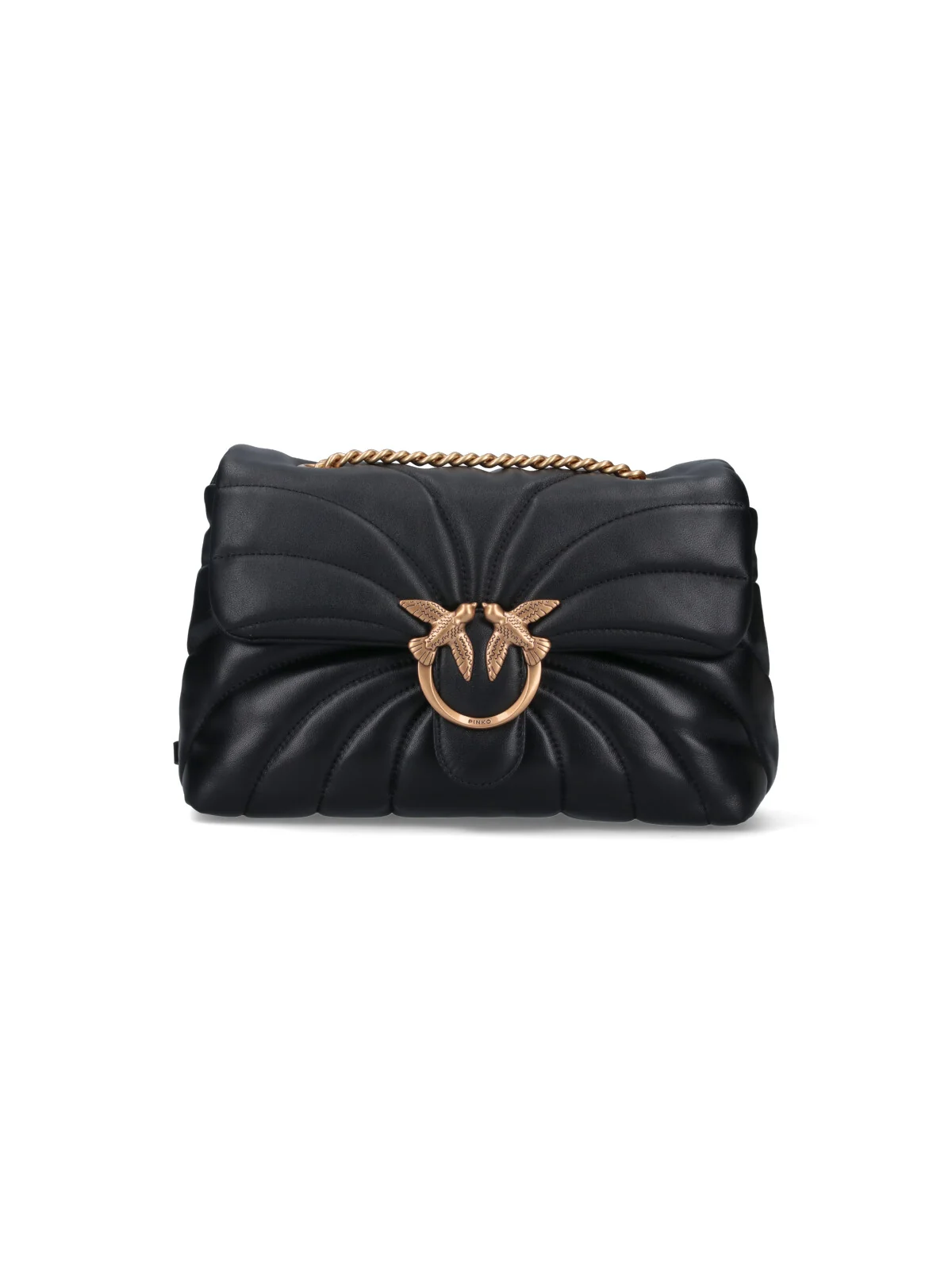 Pinko Leather Shoulder Bag with Cotton Outer - Image 2