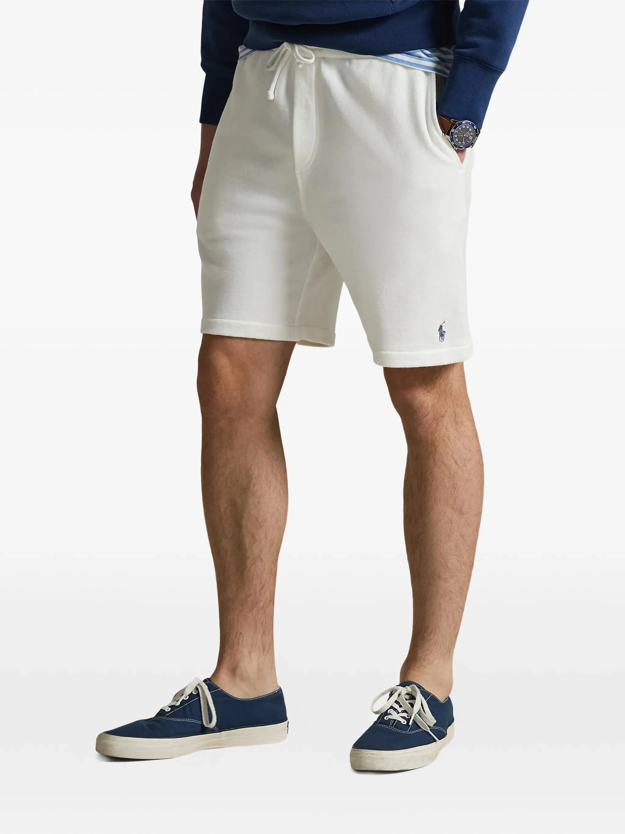 Polo Ralph Lauren Embroidered Fleece Shorts with Drawstring Waist for Men - Image 6