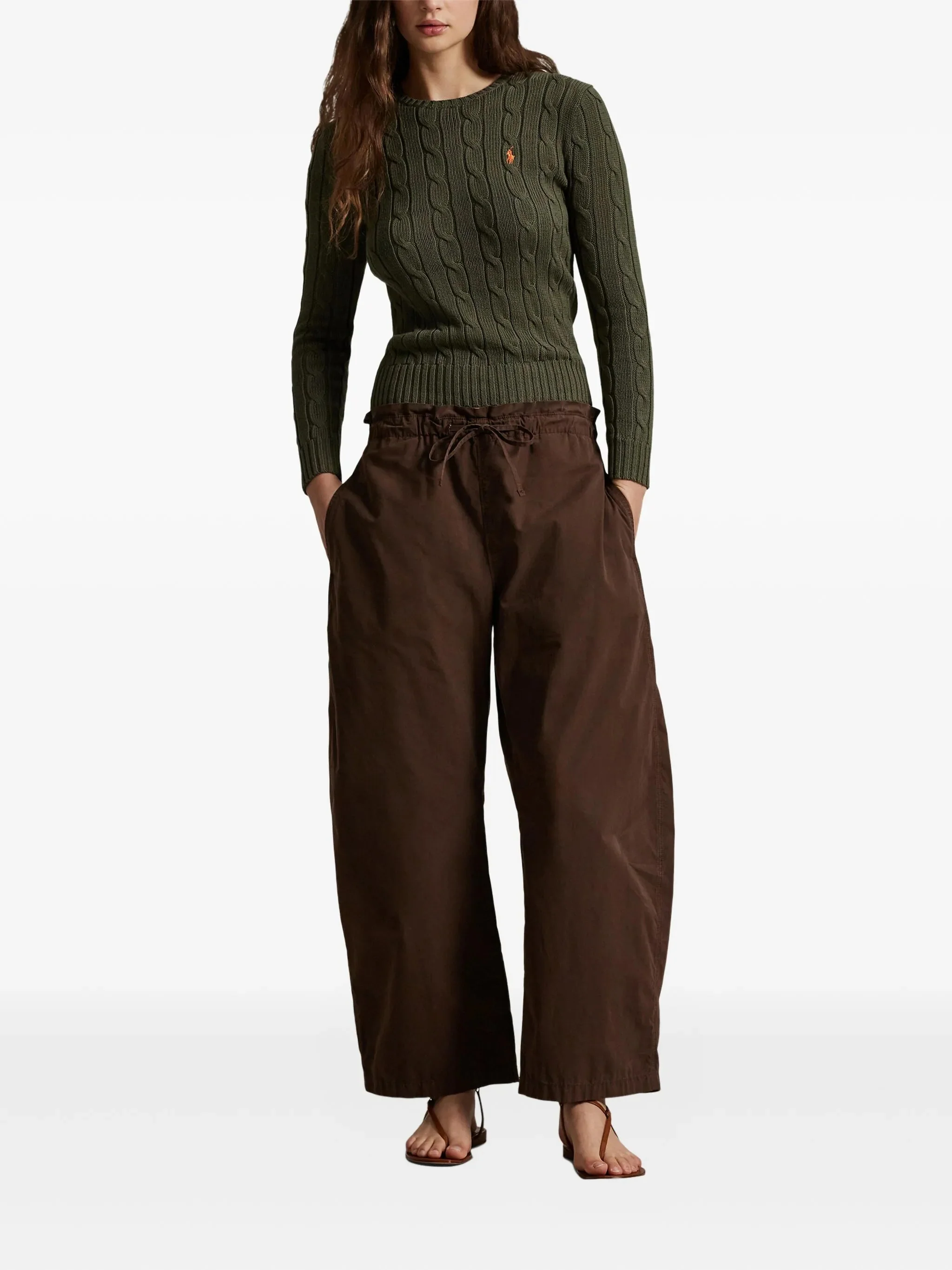 Polo Ralph Lauren Slim Fit Hip-Length Ribbed Crewneck Long-Sleeve Top - Image 2
