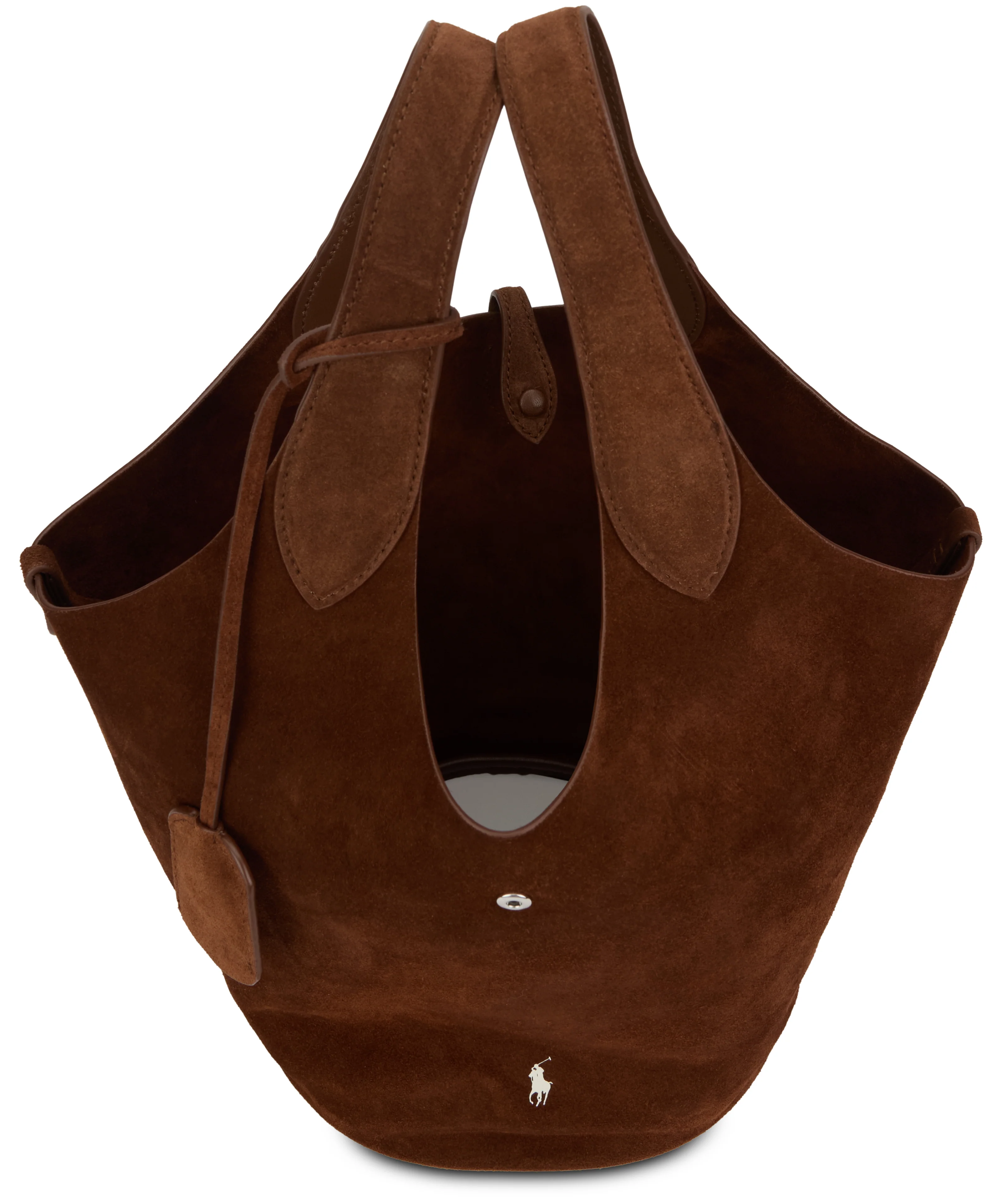 Polo Ralph Lauren Suede Leather Tote Handbag with External Pocket, 28 cm - Image 5