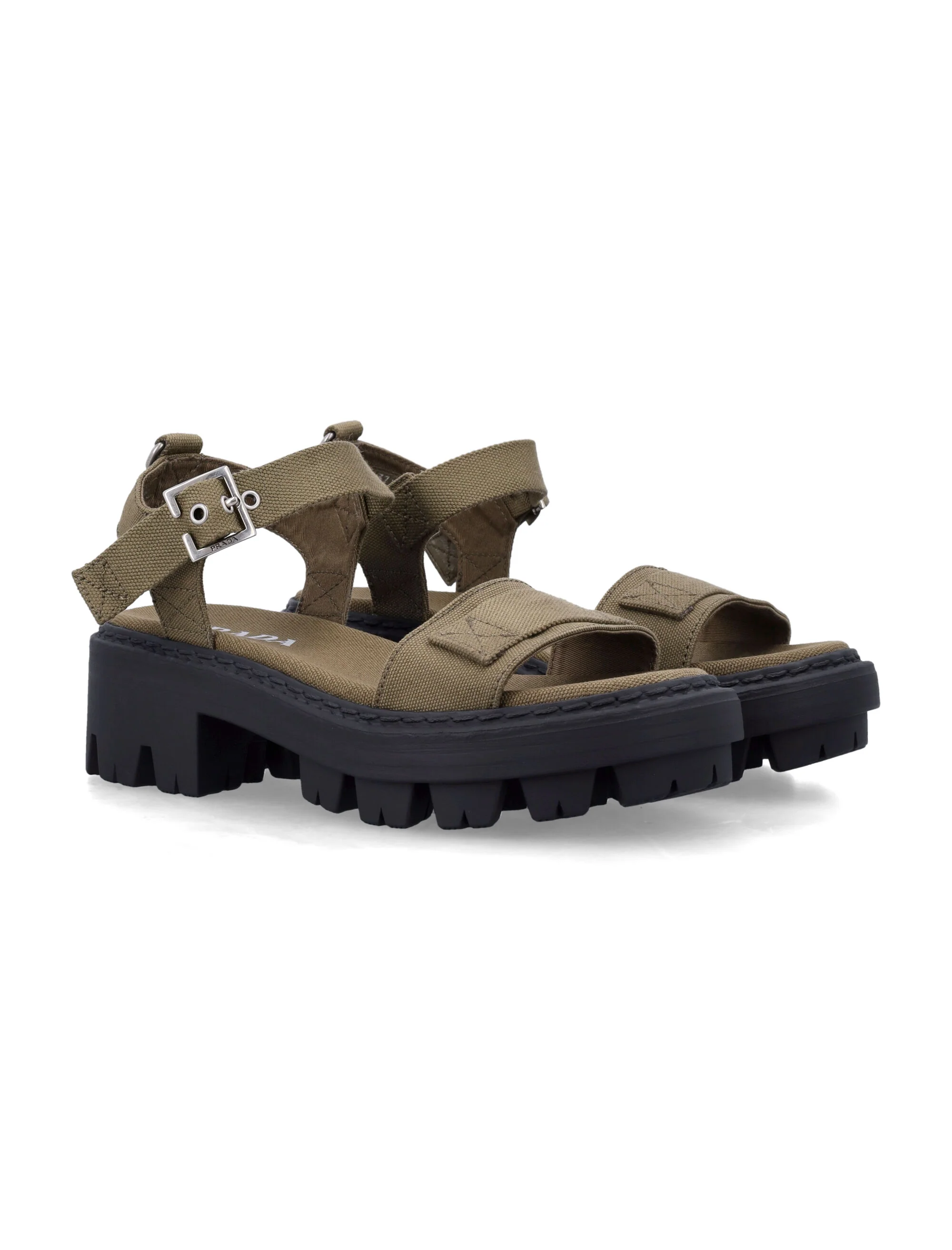 Prada Canvas Sandals with Antiqued Effect and 5.5 cm Sole Height - Image 2