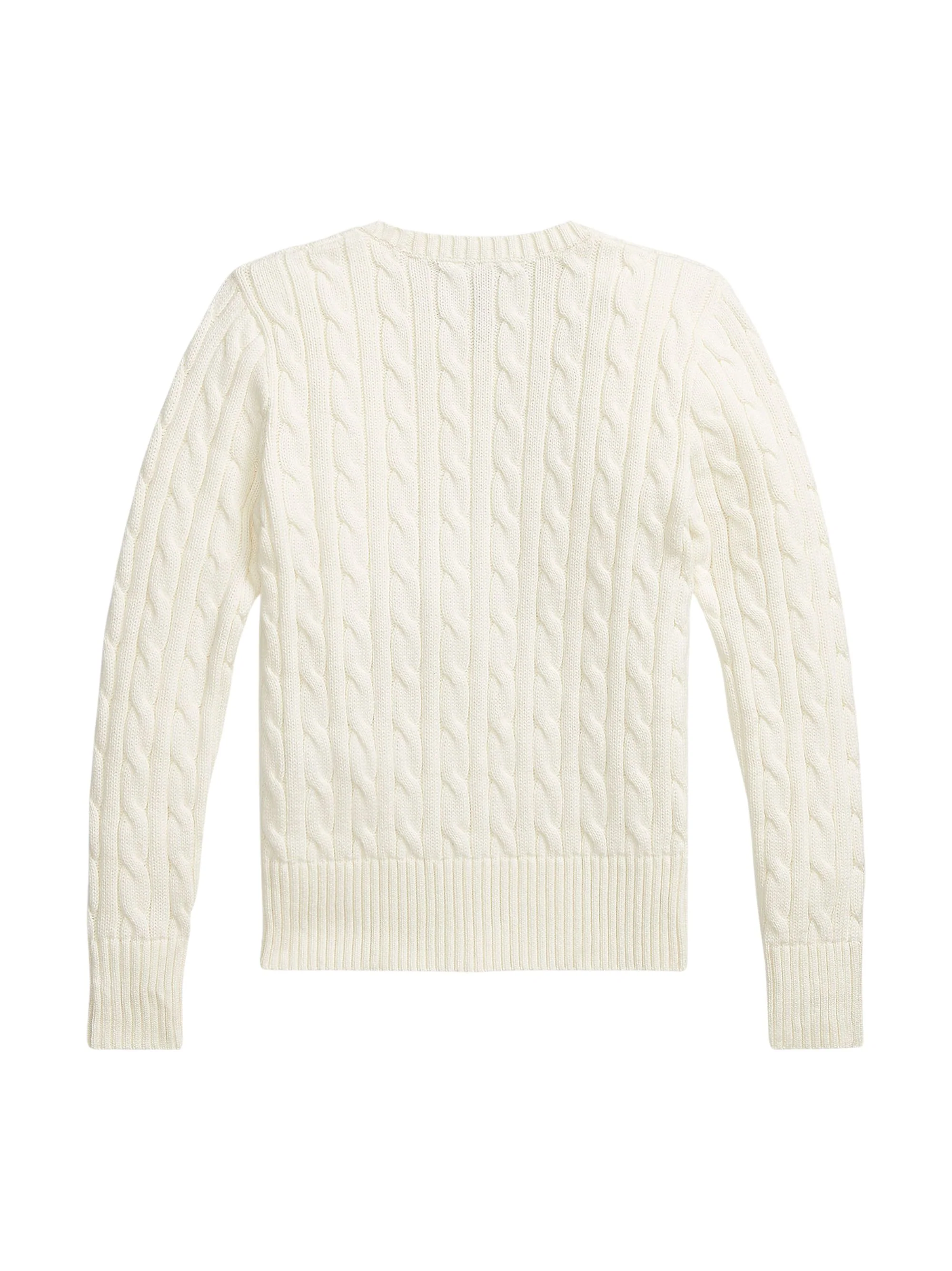 Ralph Lauren Classic Long Sleeve Crew Neck Sweater with Button Fastening at the Shoulder for Girls - Image 4