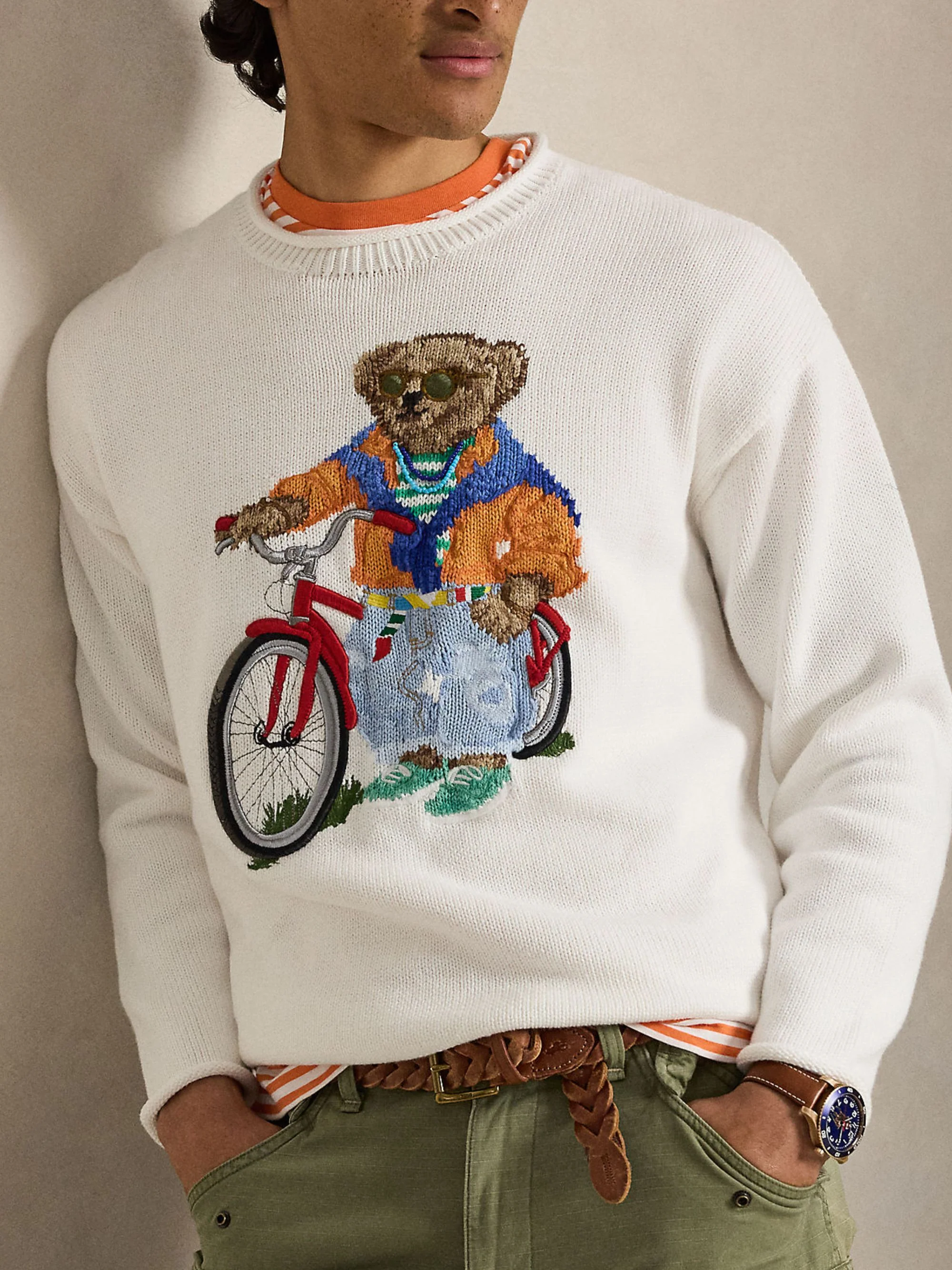 Ralph Lauren Crewneck Sweater with Embroidered Bear - Image 6