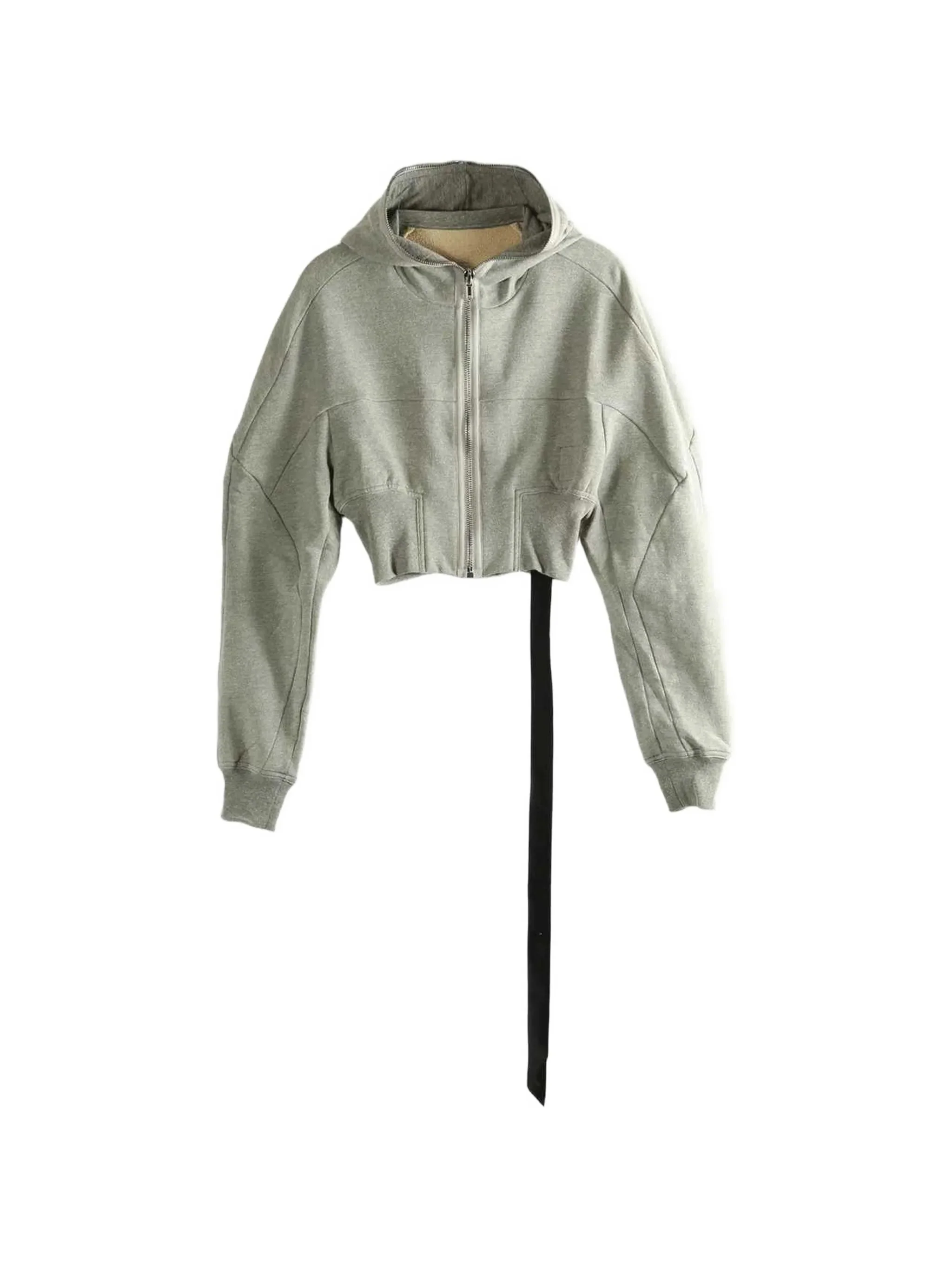 Rick Owens Drkshdw Cropped Rib-Detail Hooded Zip Sweatshirt