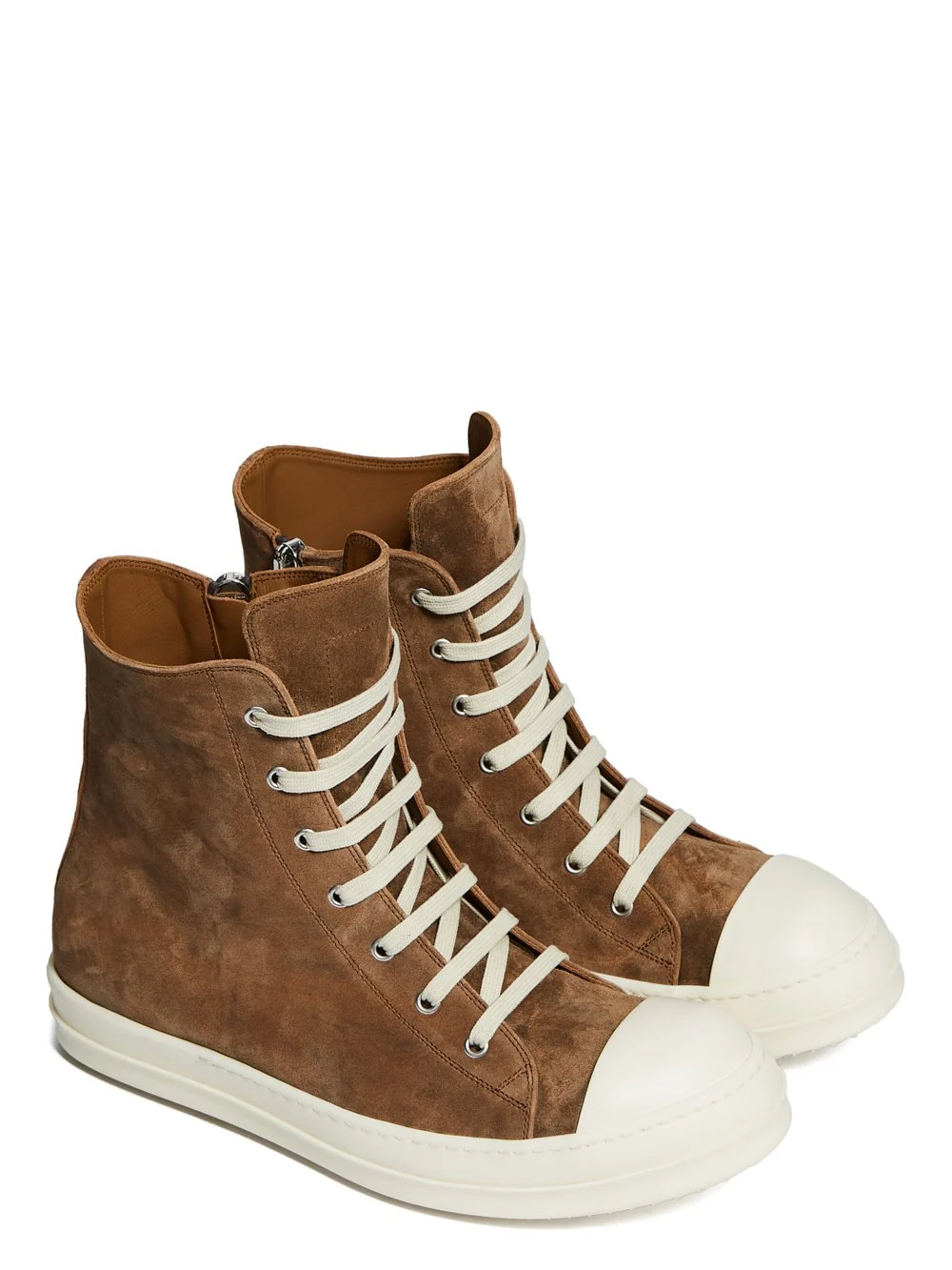 Rick Owens Men's Leather Lace-Up Sneakers with Side Zip - Image 2