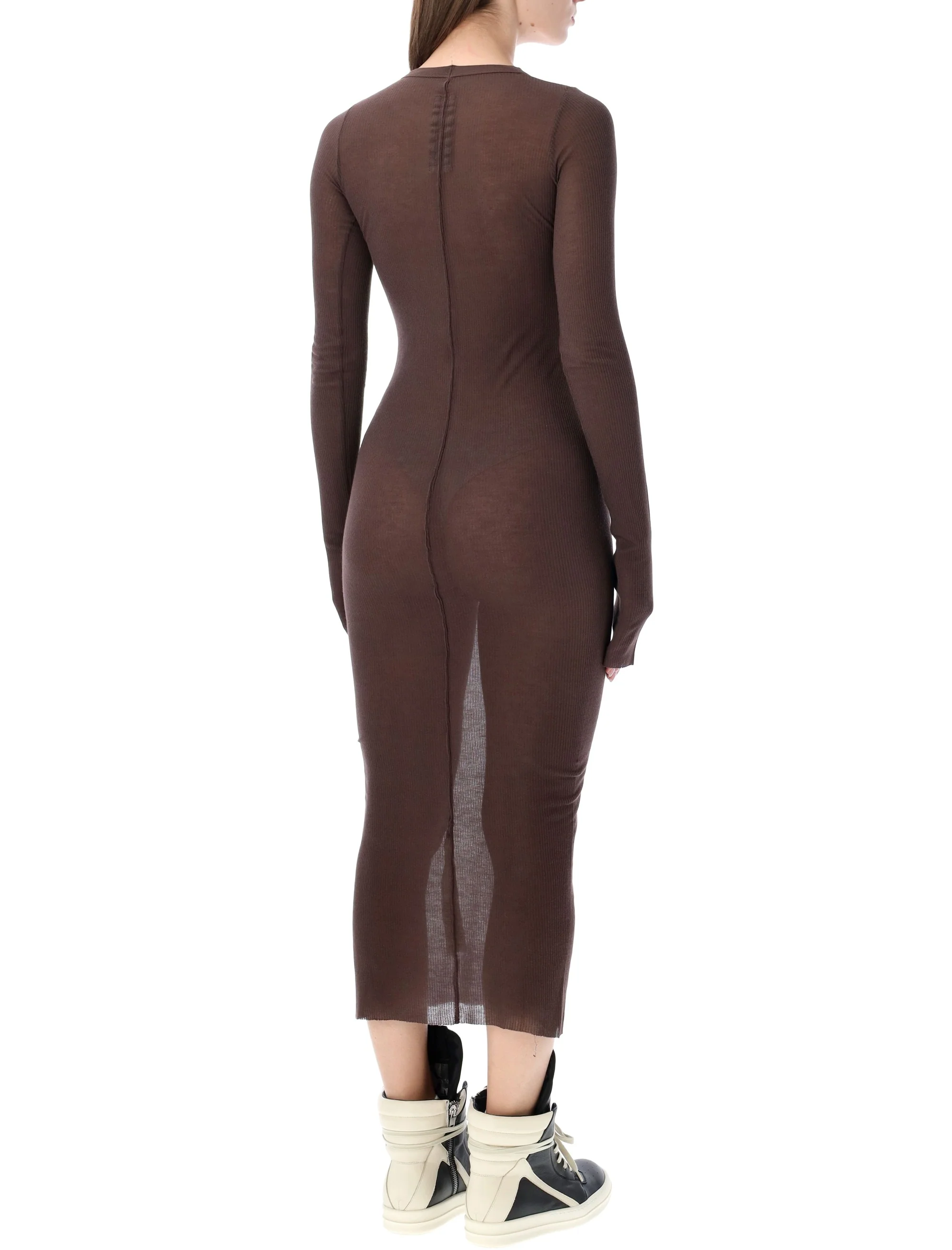 Rick Owens Ribbed Long-Sleeve Dress Size 40 - Image 2