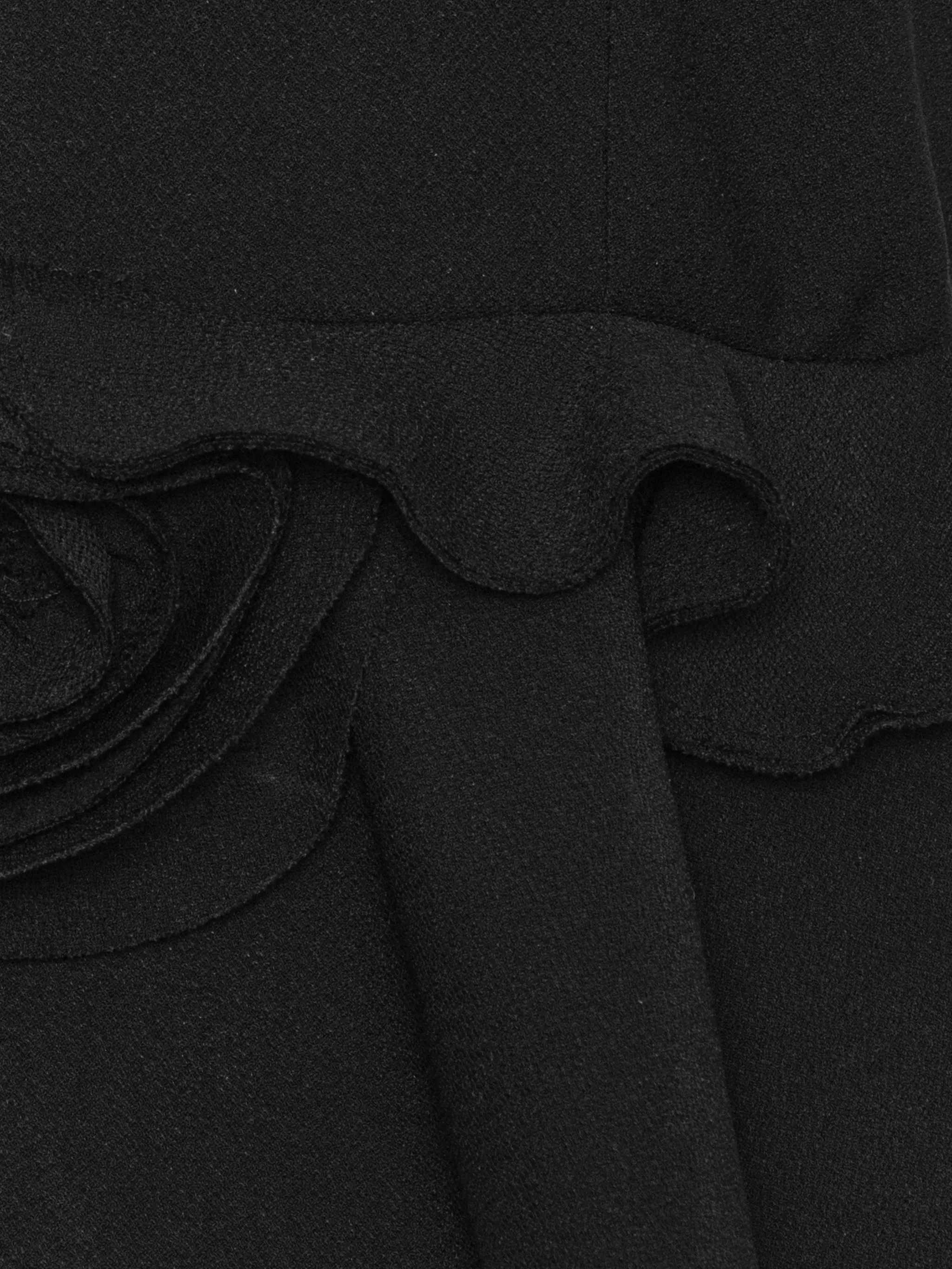 Rotate V-Neck Zip Front Top with Decorative Flower Detail - Image 5