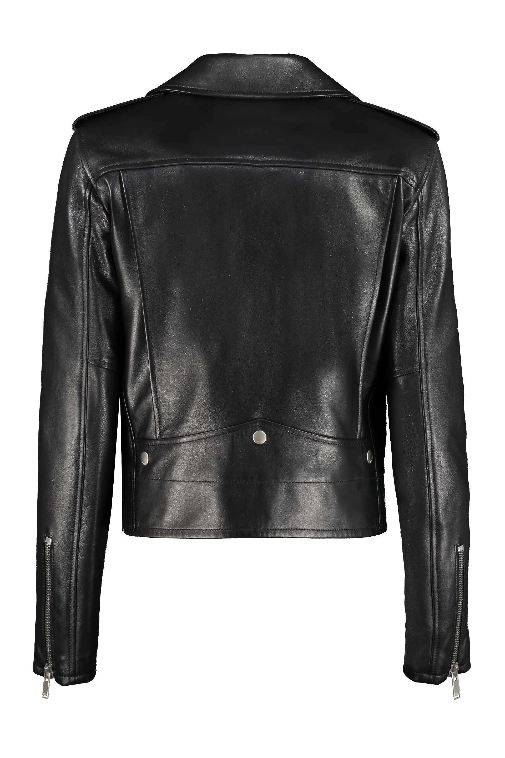 Saint Laurent Asymmetric Lamb Leather Biker Jacket - Image 2