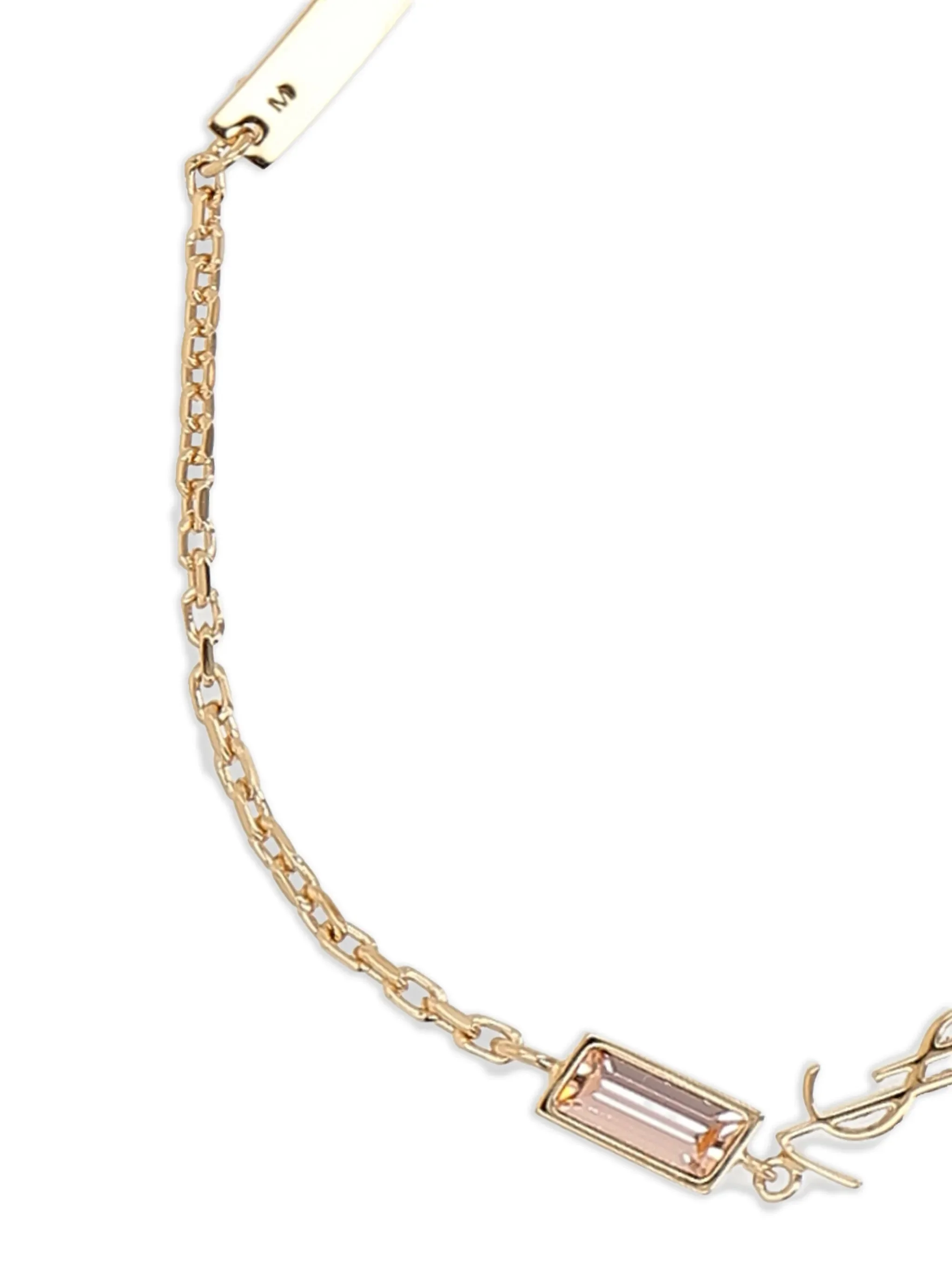 Saint Laurent Cable-Chain Bracelet with Horizontal CASSANDRE Charm and Emerald-Cut Bezel-Set Rhinestone - Image 4