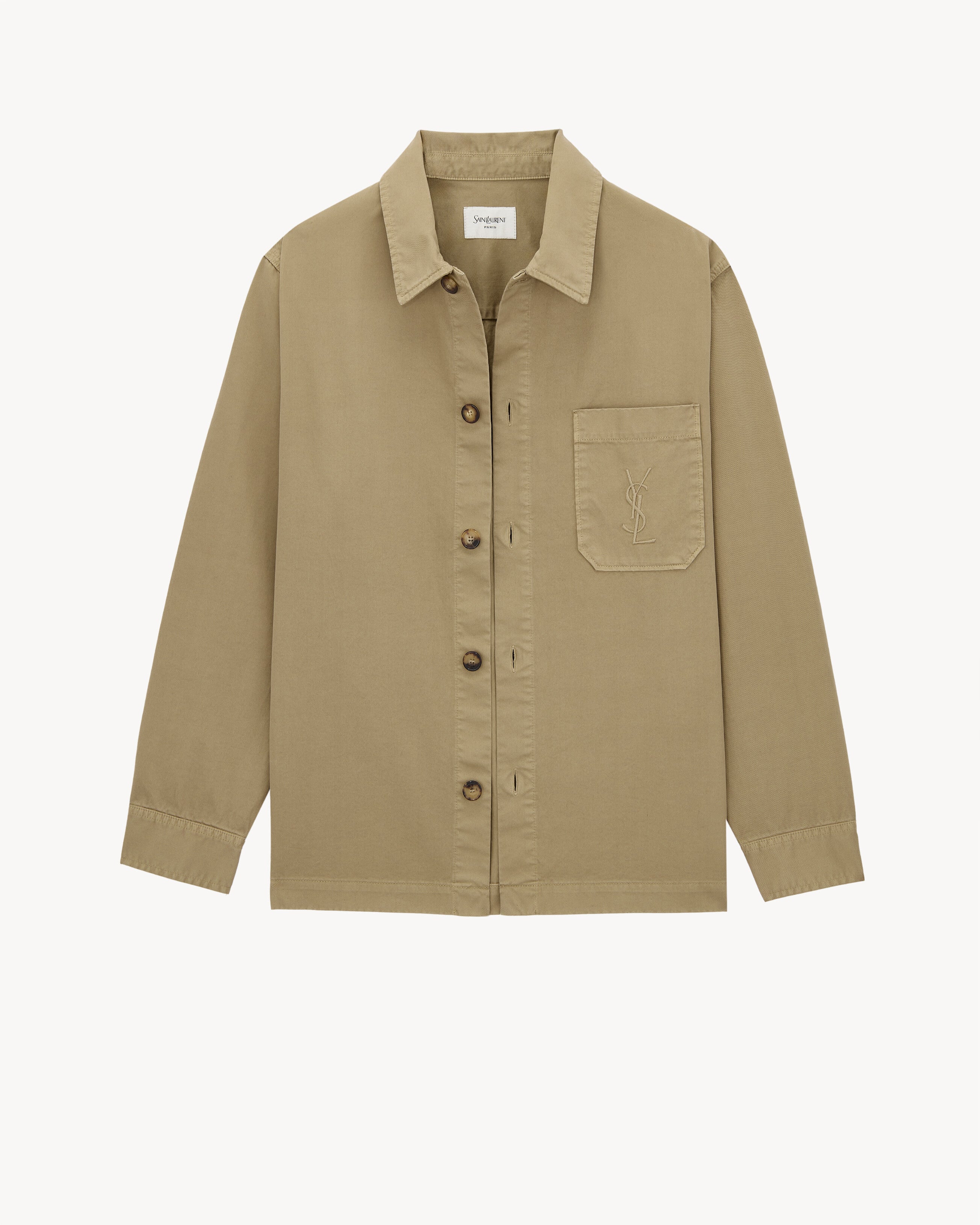 SAINT LAURENT CASSANDRE Overshirt in Cotton Linen Gabardine - Image 5