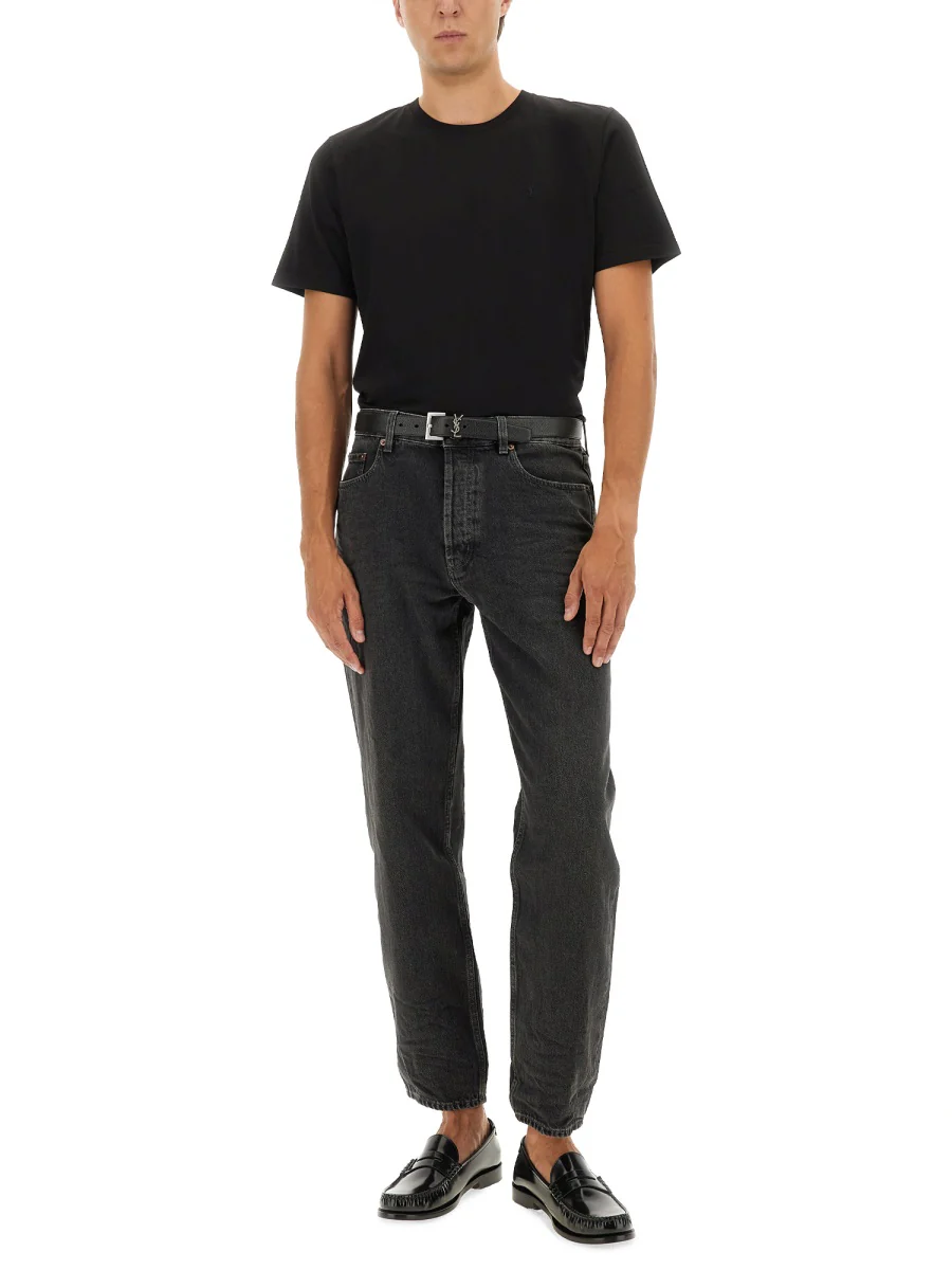 SAINT LAURENT Cassandre T-Shirt in Piqué - Image 6