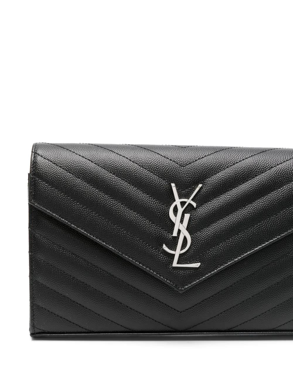 Saint Laurent CLASSIC CASSANDRE CHAIN WALLET in GRAIN de POUDRE LEATHER - Image 4