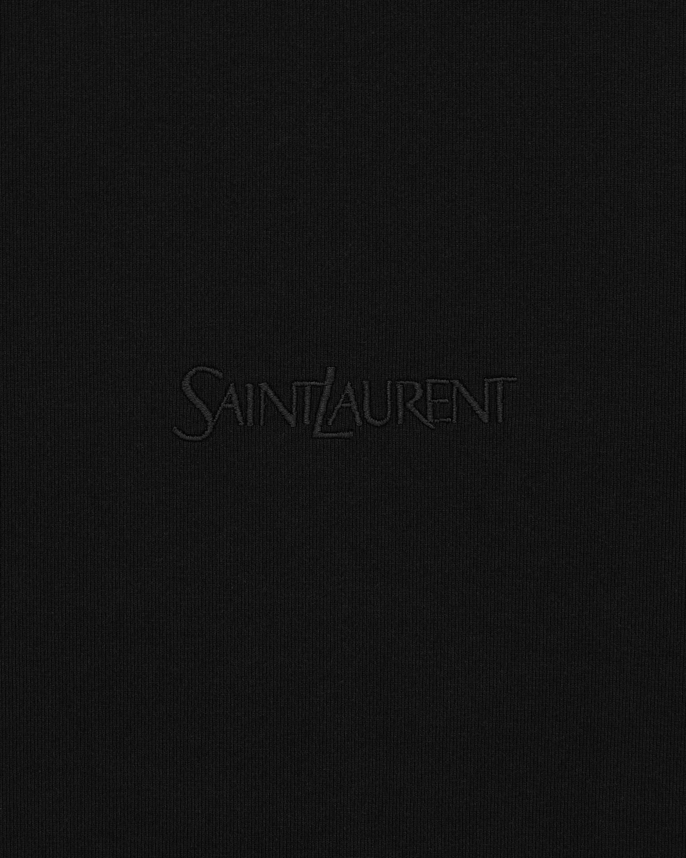 Saint Laurent Embroidered Tonal Logo Crewneck T-Shirt - Image 3