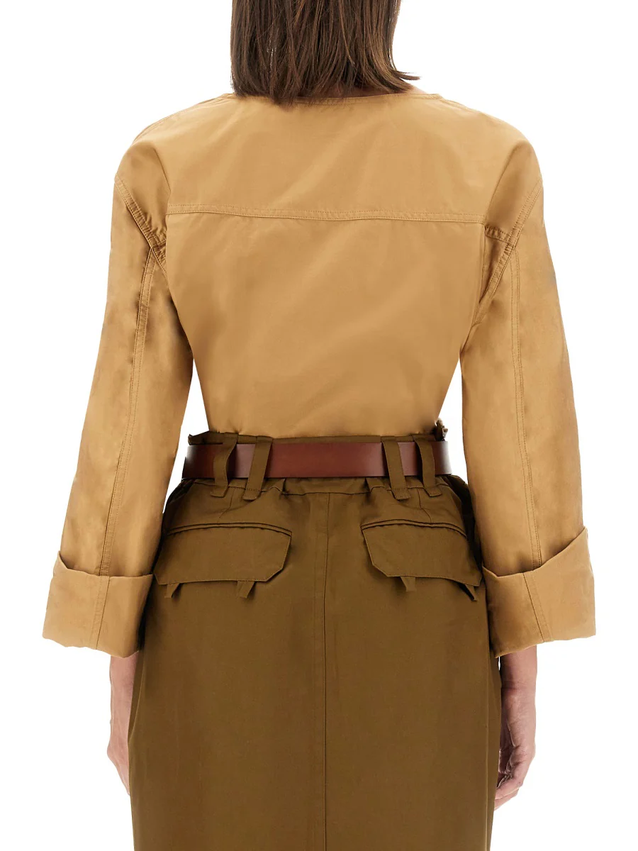 SAINT LAURENT Henley U-neck Blouse - Image 3