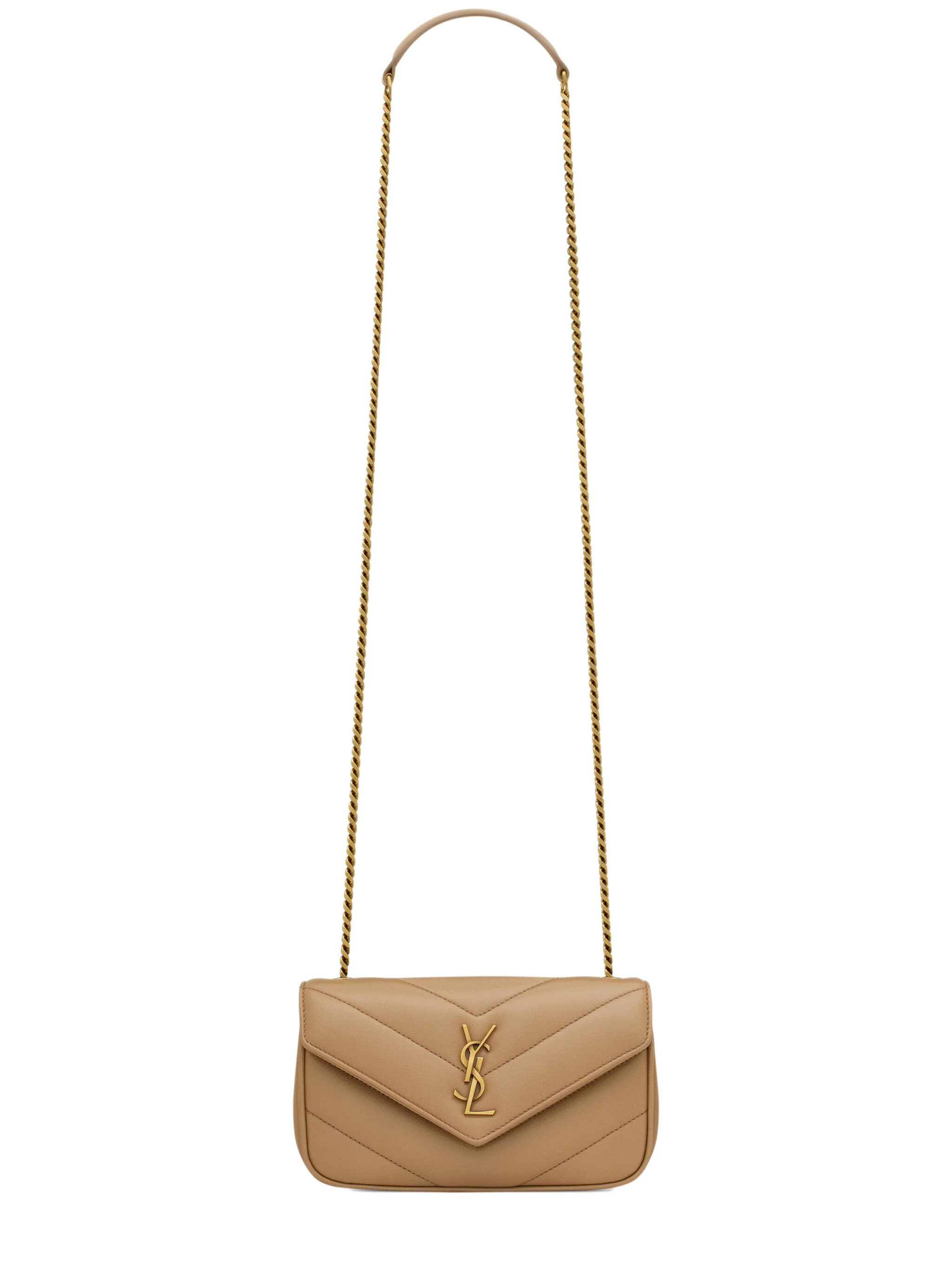 Saint Laurent Mini Lambskin Handbag with Removable Pouch