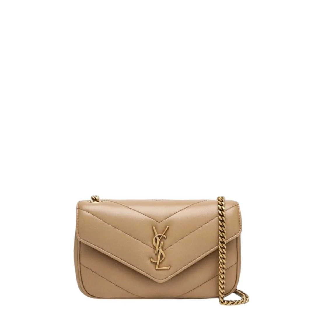Saint Laurent Mini Lambskin Handbag with Removable Pouch - Image 2