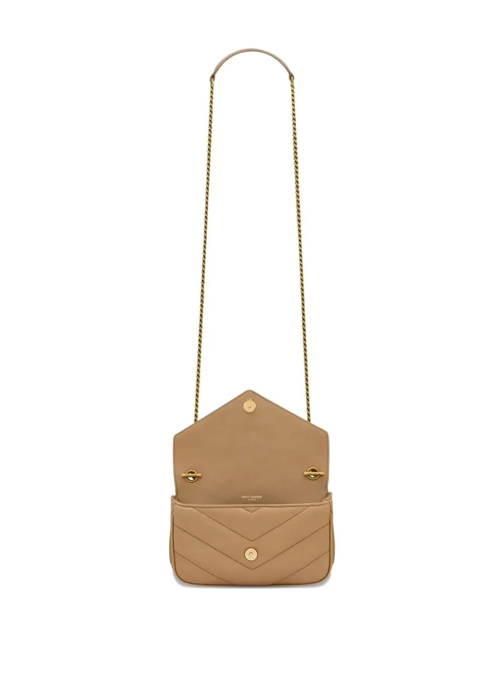 Saint Laurent Mini Lambskin Handbag with Removable Pouch - Image 5
