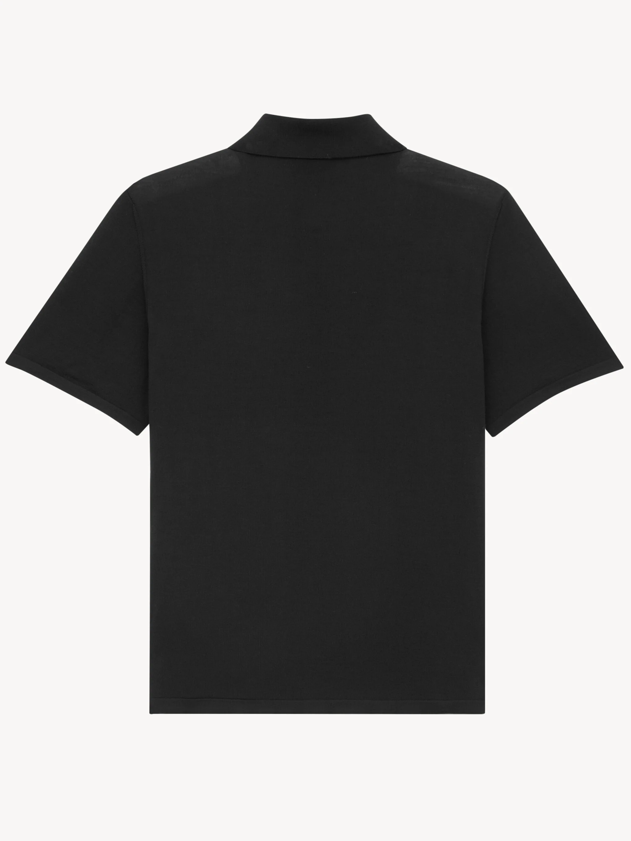Saint Laurent Short-Sleeved Wool Polo Shirt with Embroidered Design - Image 2