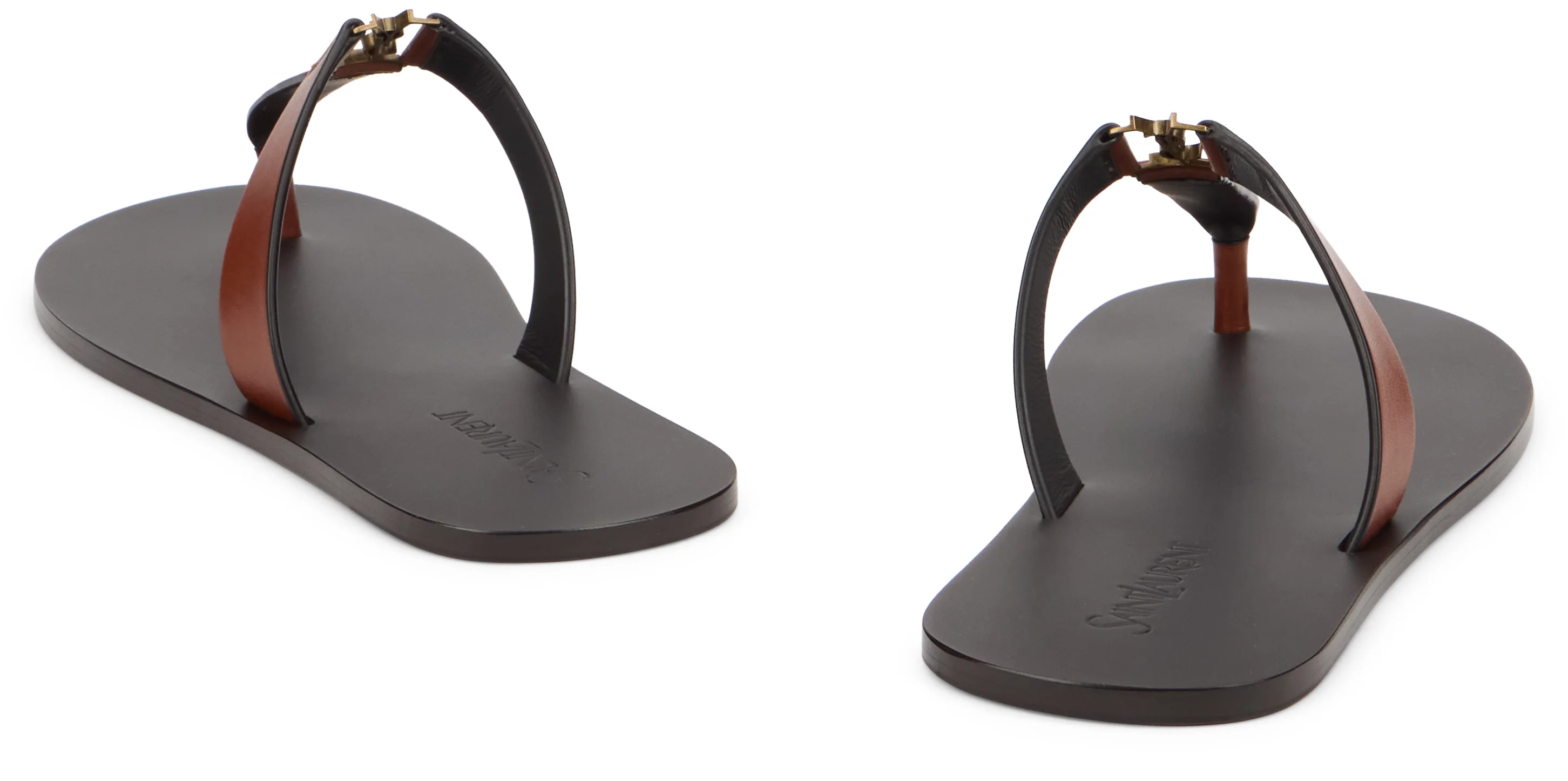 Saint Laurent Smooth Leather Minimalist Thong Sandal - Image 4