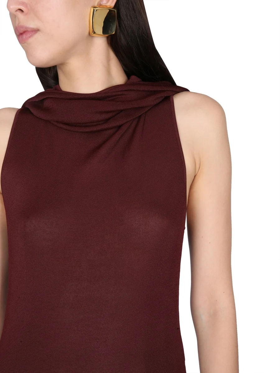 SAINT LAURENT Viscose Hooded Dress - Image 4