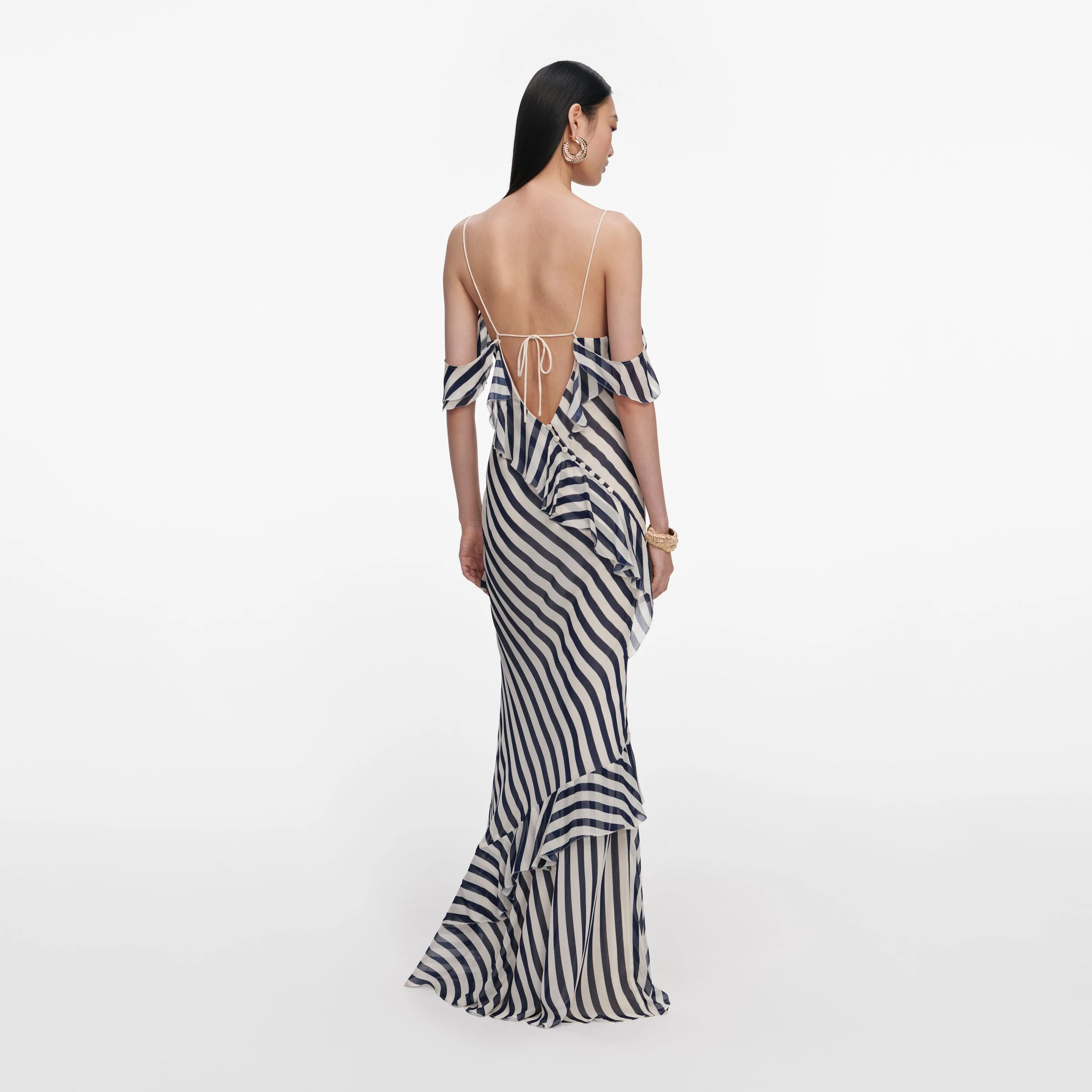 Self-portrait? Lace-Up Back Cowl Neck Open-Back Mini Dress - Image 3