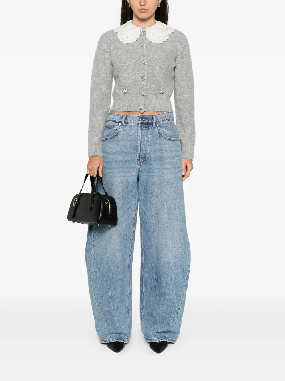 SELF-PORTRAIT Scalloped-collar Embellished Cardigan - Image 3