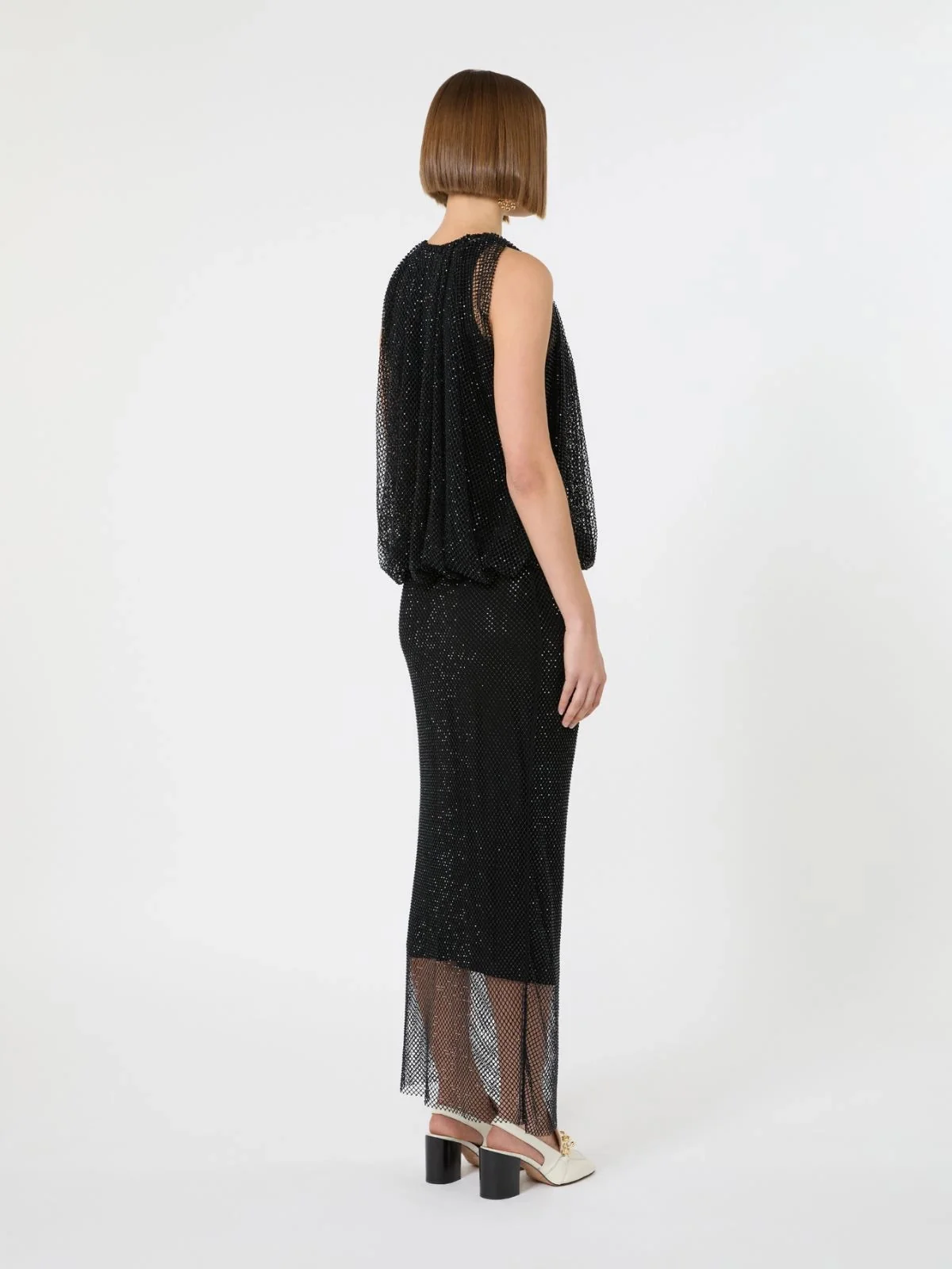 Sportmax Sporty Bubble-Waist Sleeveless Dress with Rounded Neckline - Image 4