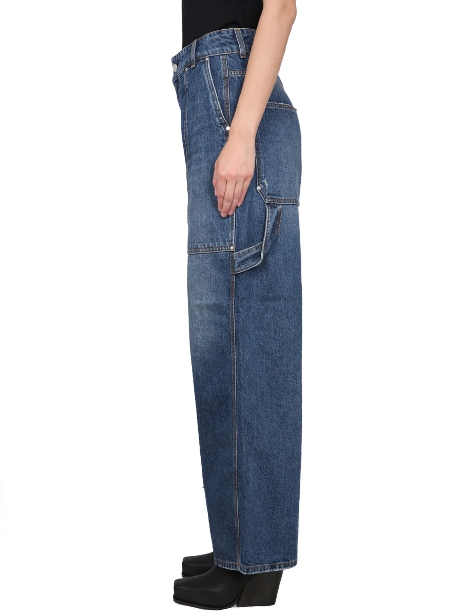 STELLA McCARTNEY Workwear Wide-Leg Denim Cargo Jeans - Image 3